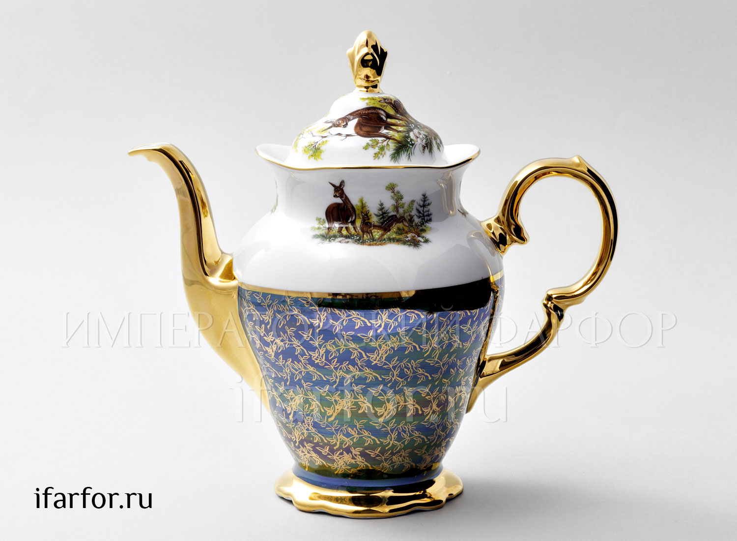 Кофейник «Охота Зеленая» Форма: STERNE PORCELAN. Фарфор. 1250 мл.