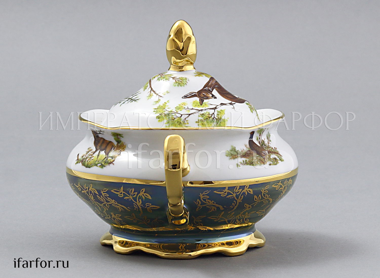 Сахарница «Охота Зеленая» Форма: STERNE PORCELAN. Фарфор. 350 мл.