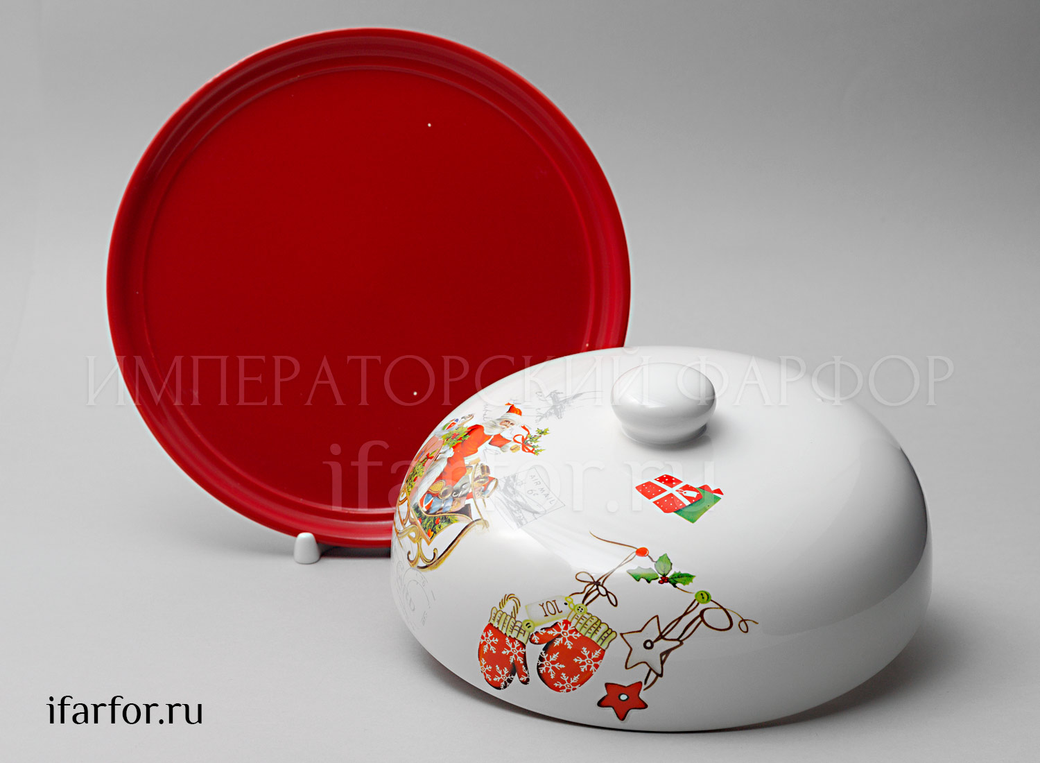 Блинница «Дед Мороз» Форма: Royal Classics. Керамика. 230 x 230 x 100 мм.