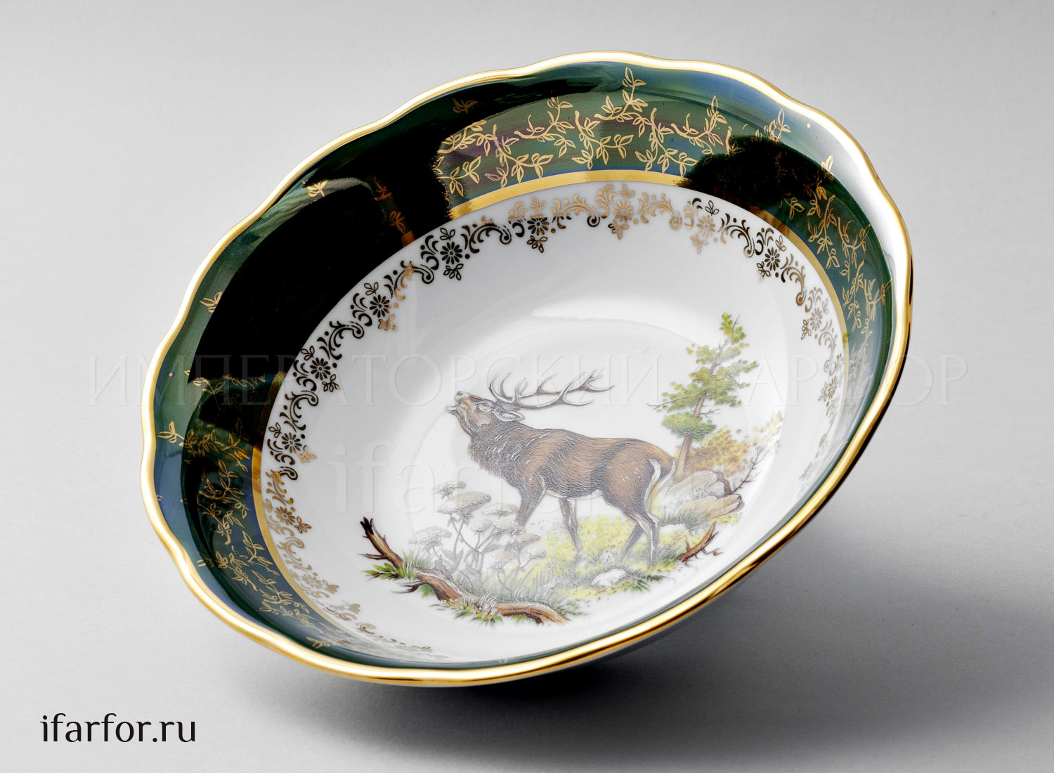Салатник «Охота Зеленая» Форма: STERNE PORCELAN. Фарфор. 250 мм.