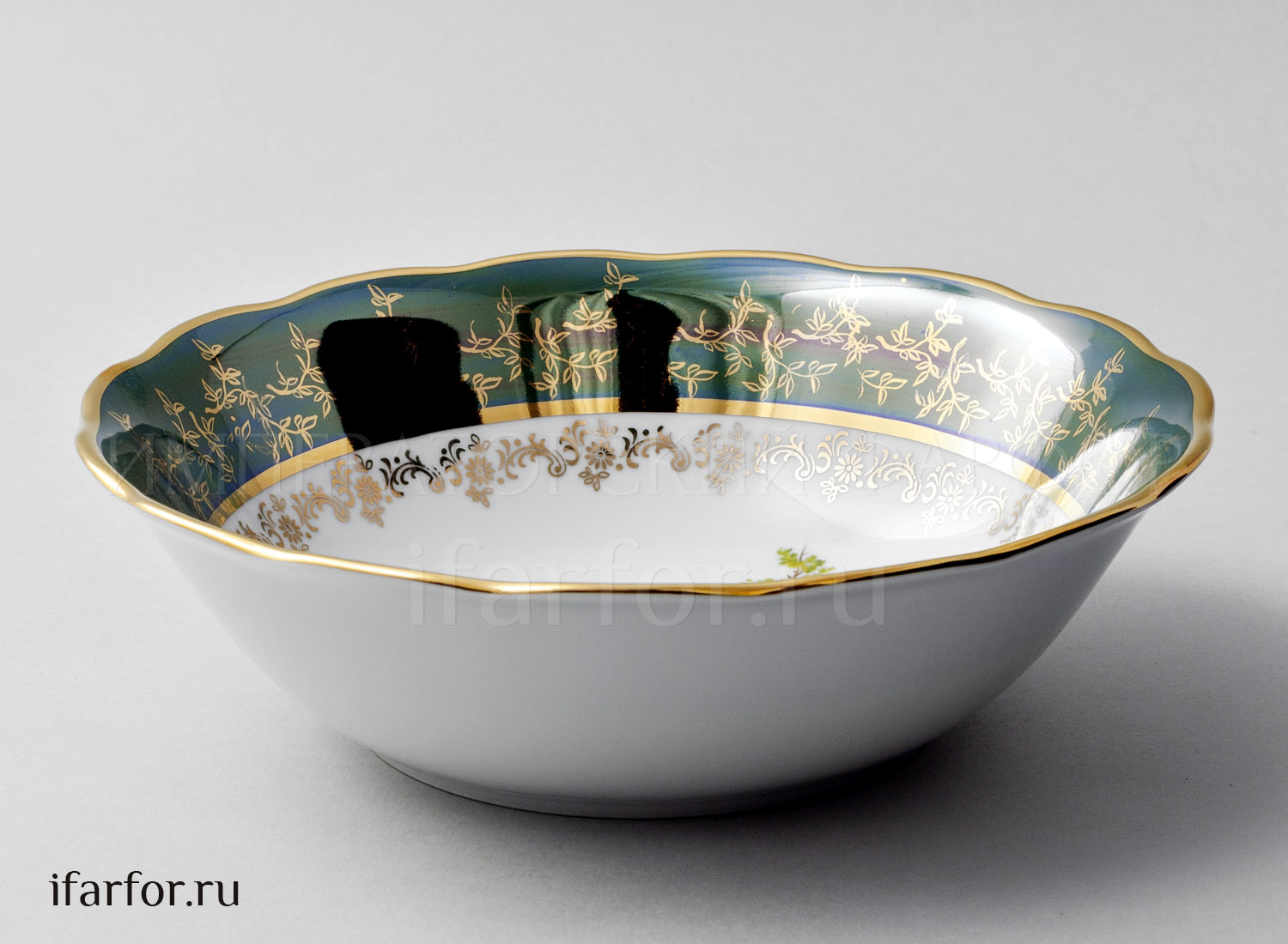 Салатник «Охота Зеленая» Форма: STERNE PORCELAN. Фарфор. 250 мм.