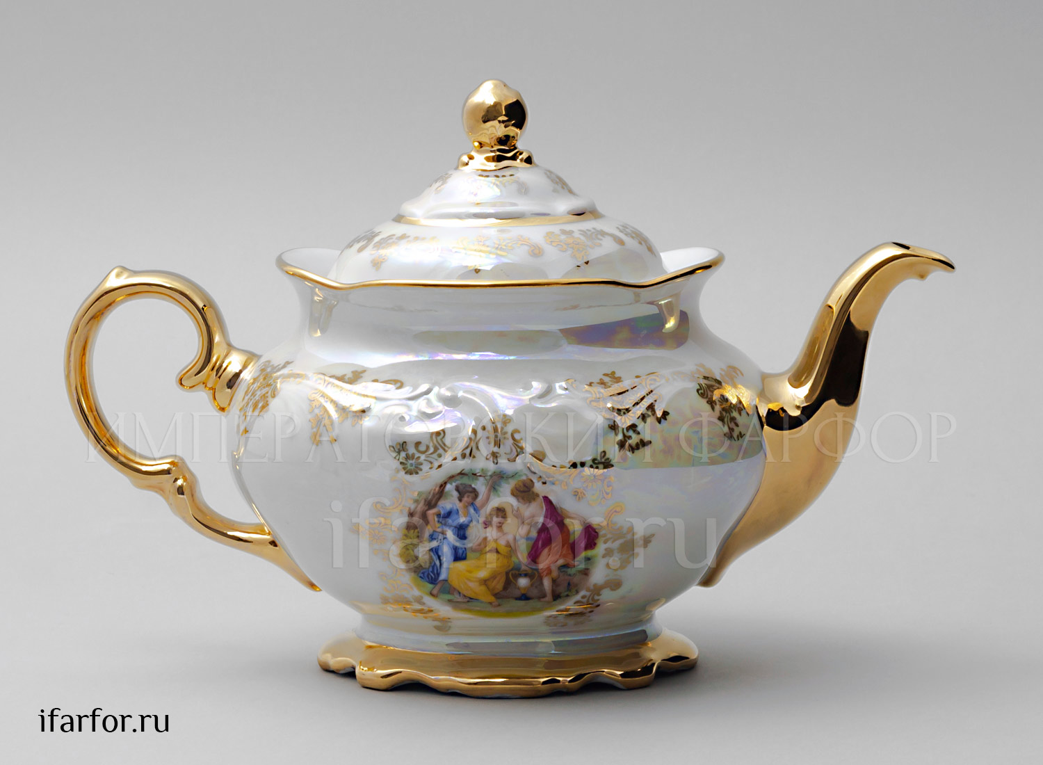 Чайник заварочный «Мадонна Перламутр» Форма: Фредерика Moravec. Фарфор. 1200 мл.