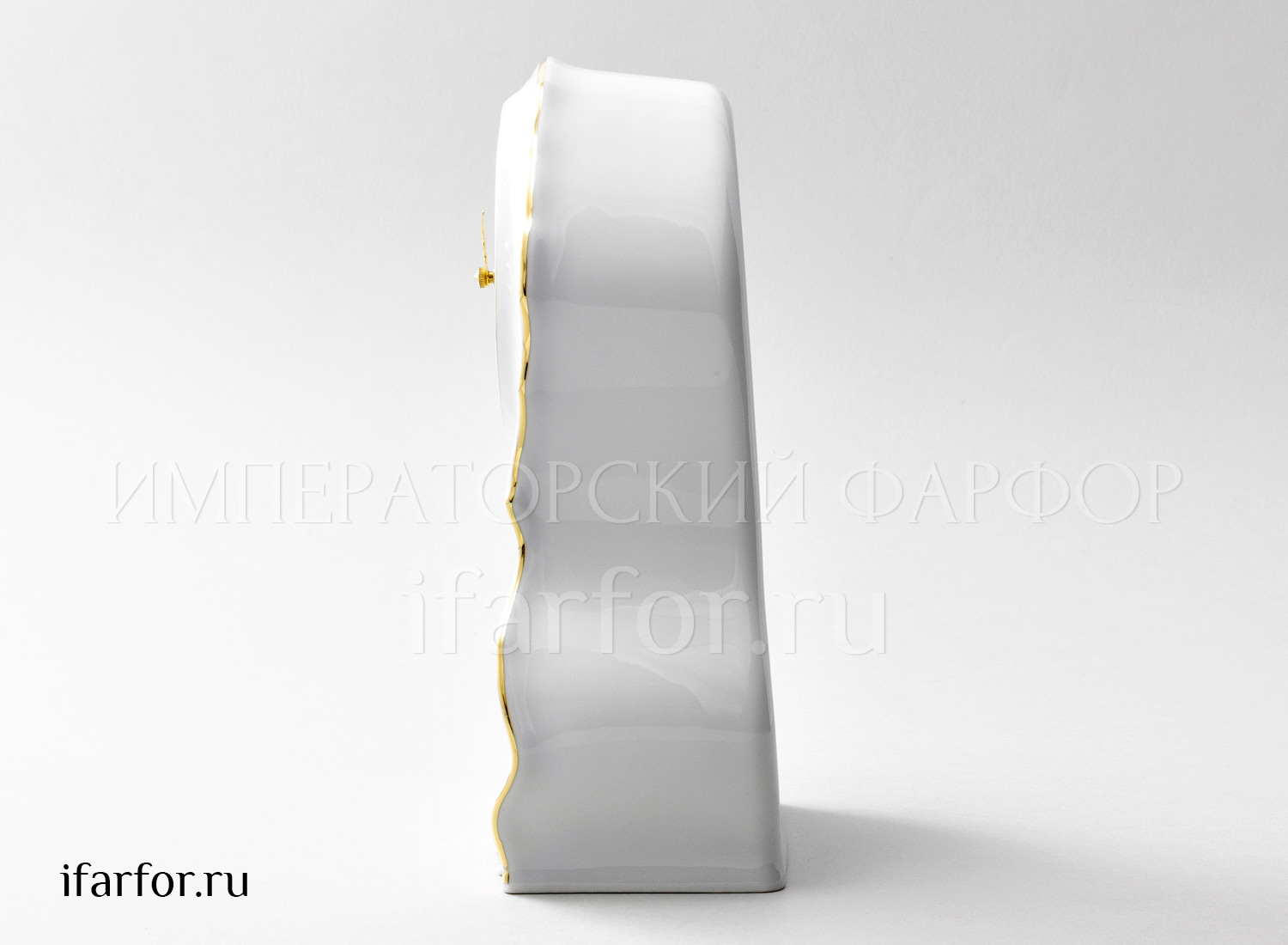 Часы каминные «Бернадотт Белый узор» Форма: Бернадотт. Фарфор. 70 x 150 x 220 мм.