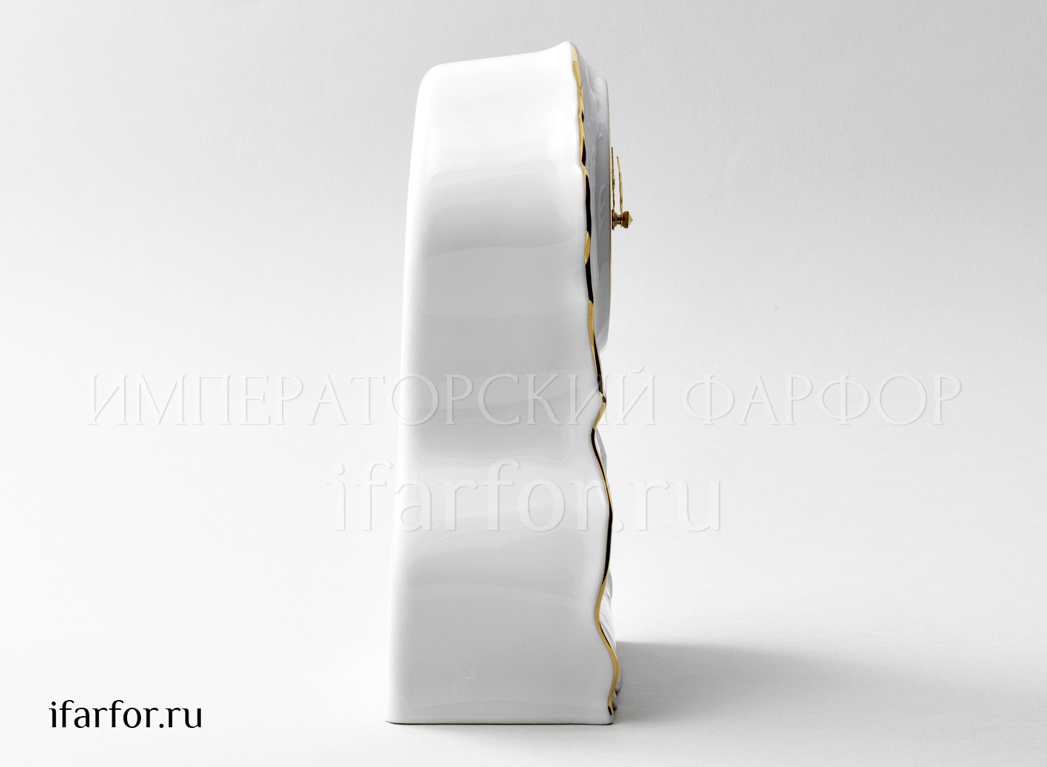 Часы каминные «Бернадотт Белый узор» Форма: Бернадотт. Фарфор. 70 x 150 x 220 мм.