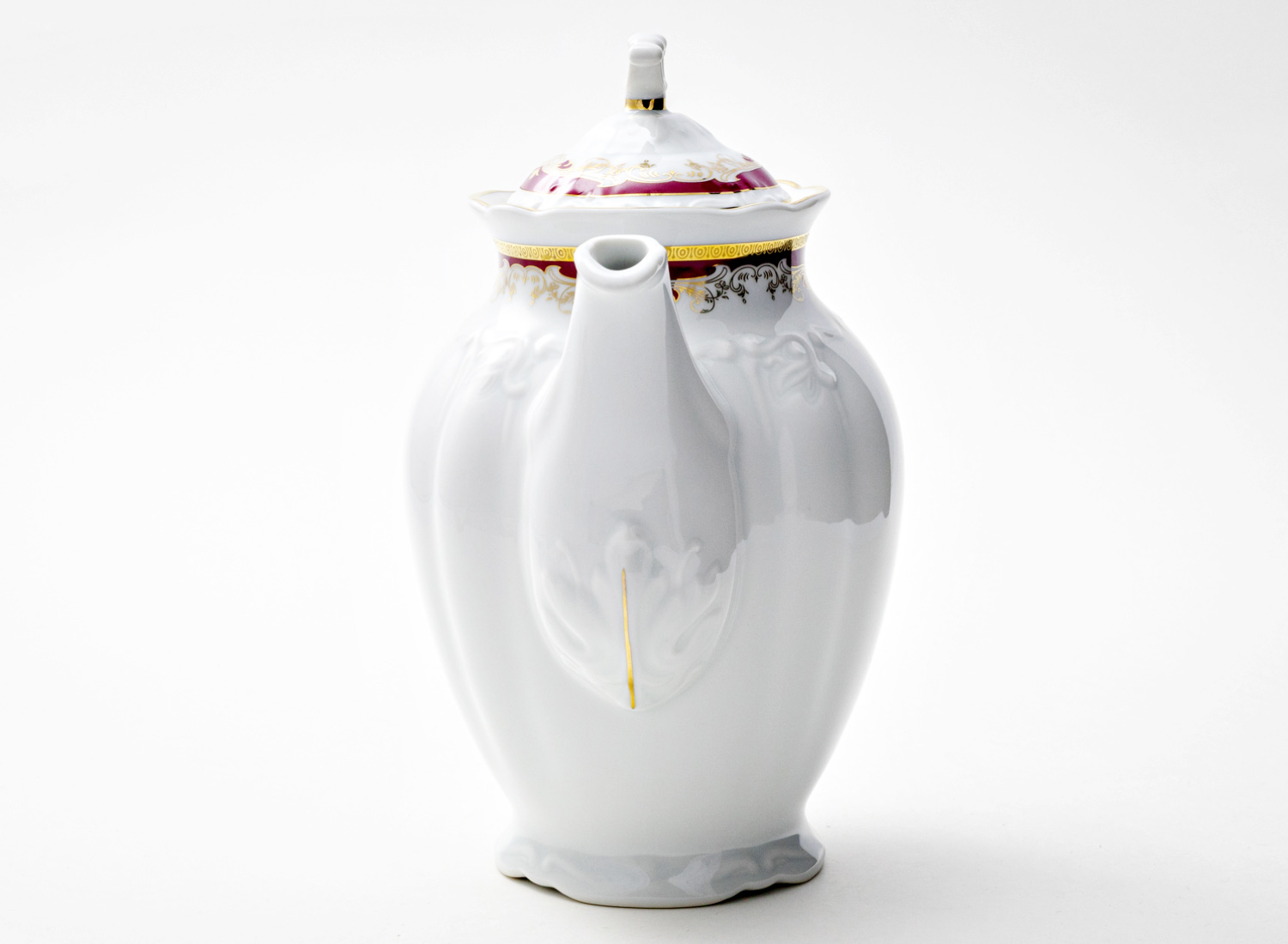 Кофейник «Красная лилия» Форма: Мария Луиза. Твердый фарфор. 1300 мл.