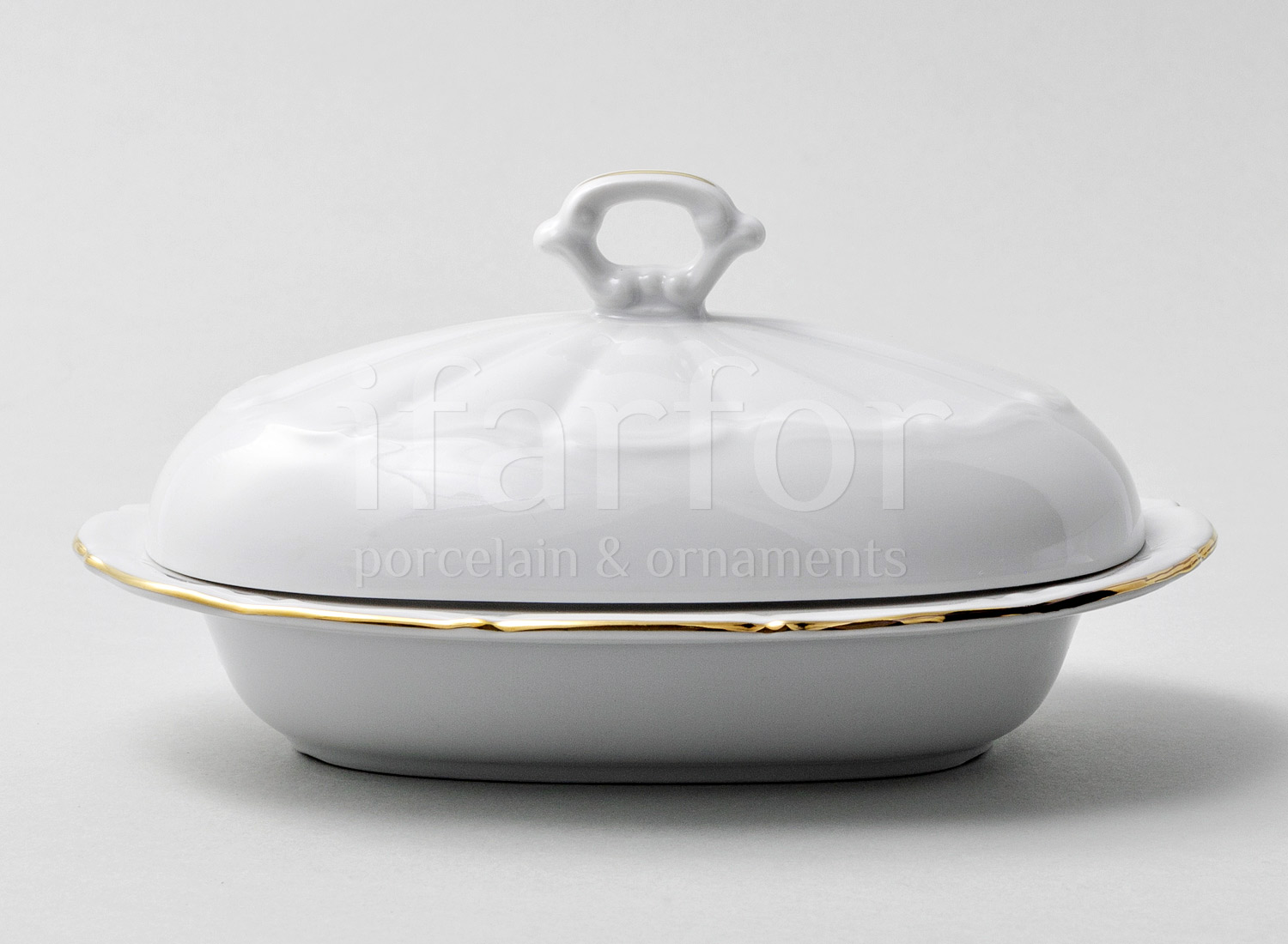 Масленка и крышка «Классика» Форма: Repast. Фарфор. 192 x 150 x 95 мм.