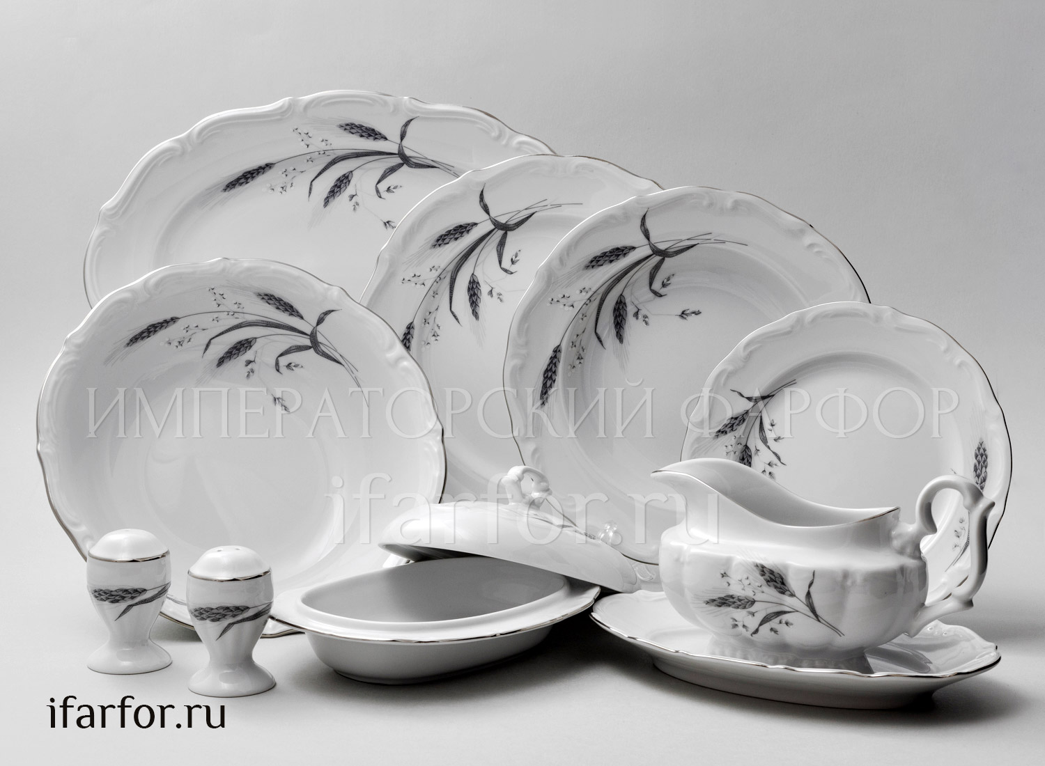 Сервиз столовый «Серебряные колосья» 6/25 Форма: Repast. Фарфор