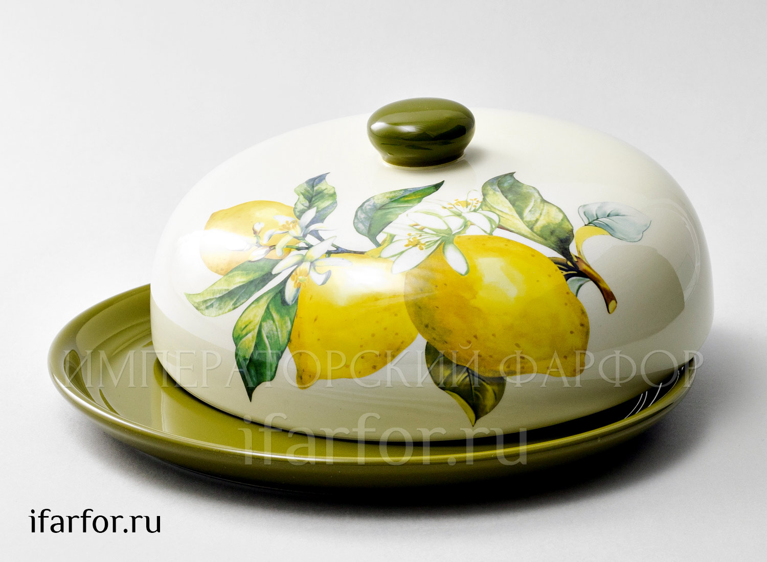 Блинница «Лимоны» Форма: Royal Classics. Керамика. 230 x 230 x 100 мм.