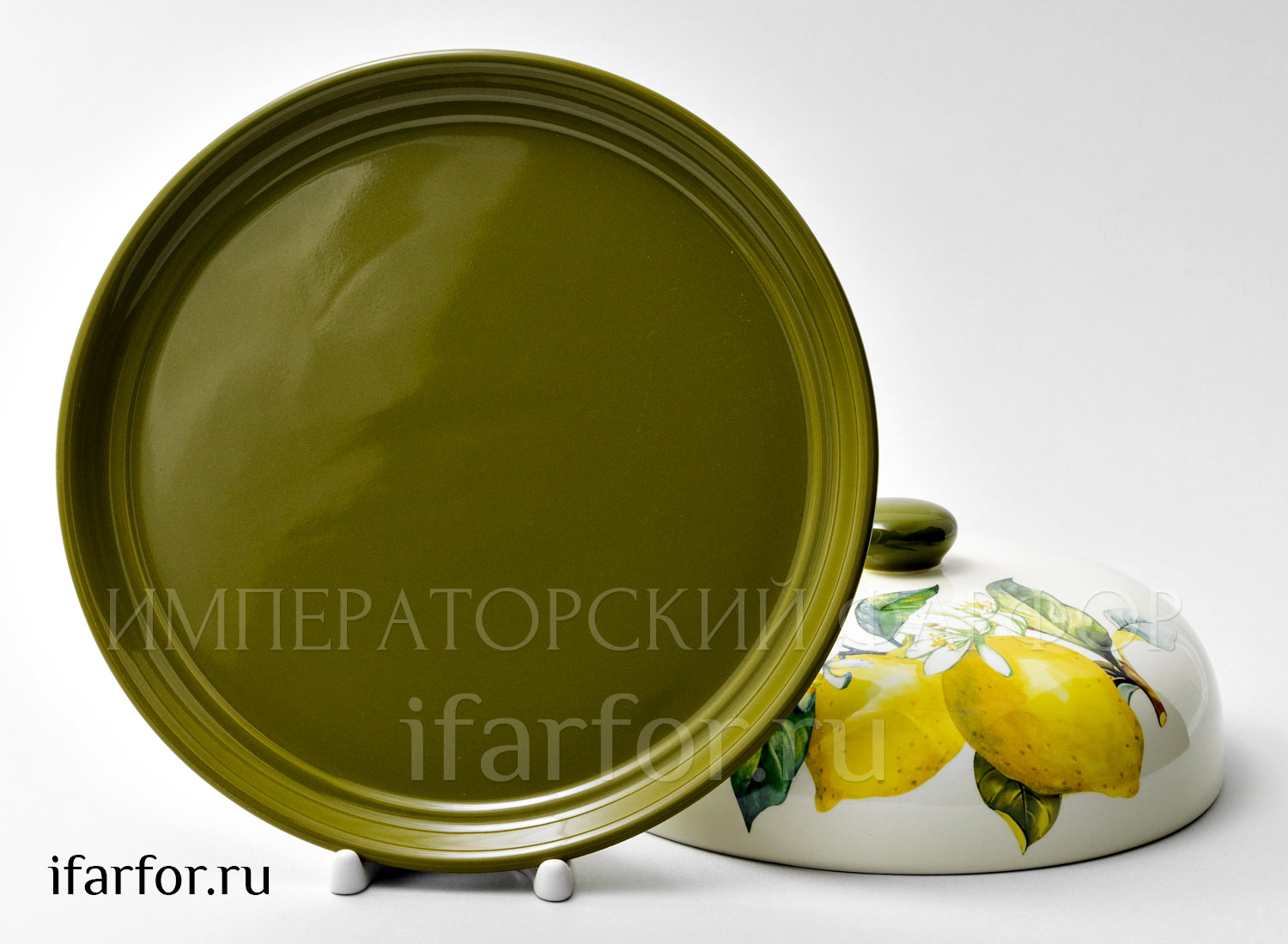 Блинница «Лимоны» Форма: Royal Classics. Керамика. 230 x 230 x 100 мм.