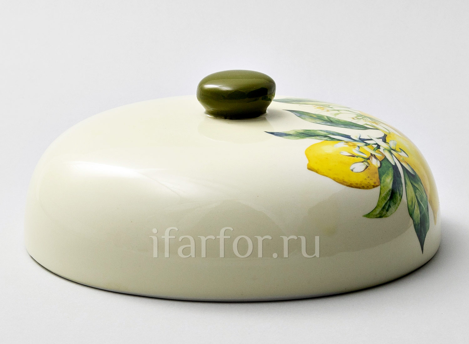 Крышка к блиннице «Лимоны» Форма: Royal Classics. Керамика. 230 x 230 x 86 мм.
