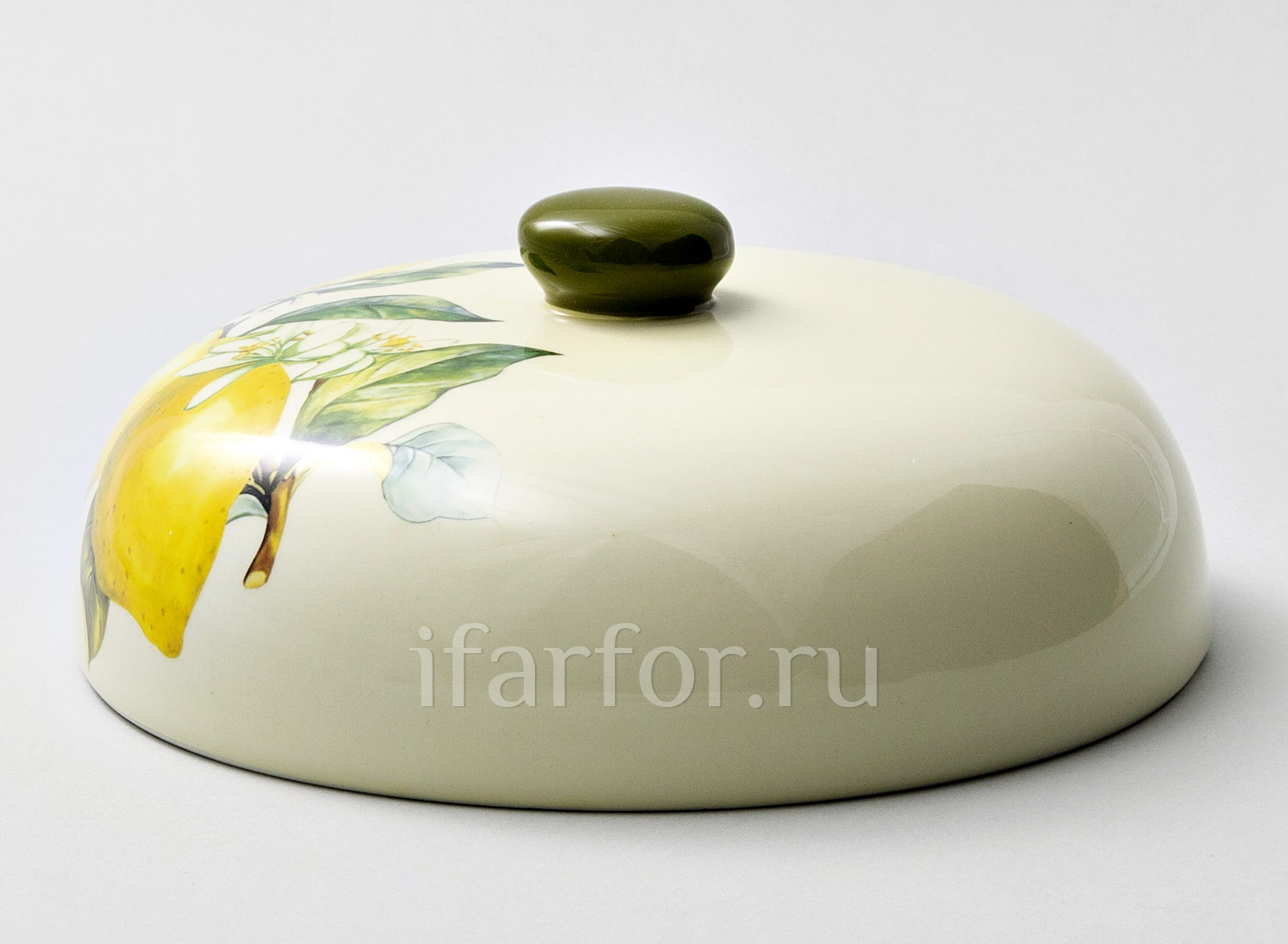 Крышка к блиннице «Лимоны» Форма: Royal Classics. Керамика. 230 x 230 x 86 мм.