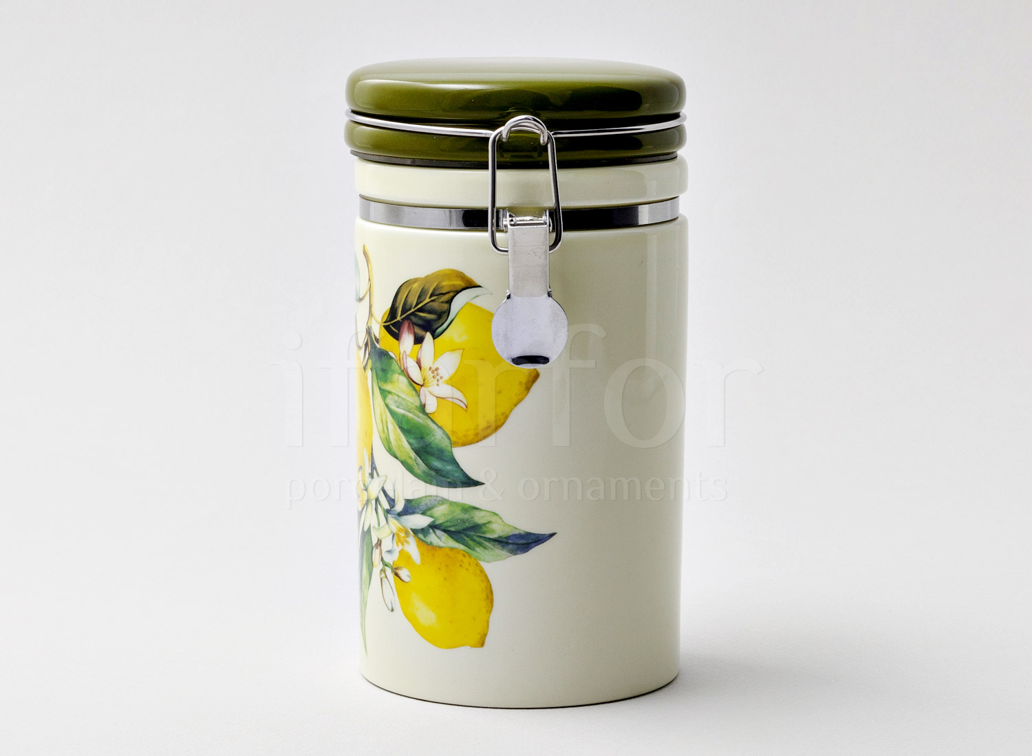Банка для сыпучих продуктов «Лимоны» Форма: Royal Classics. Керамика. 95 x 180 мм.