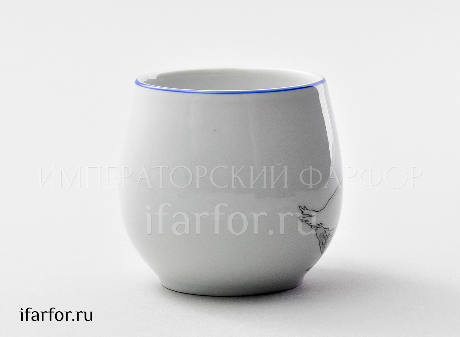 Кружка «Гуси. Один гусь» Форма: Бочонок. Soudecek. Фарфор. 350 мл.