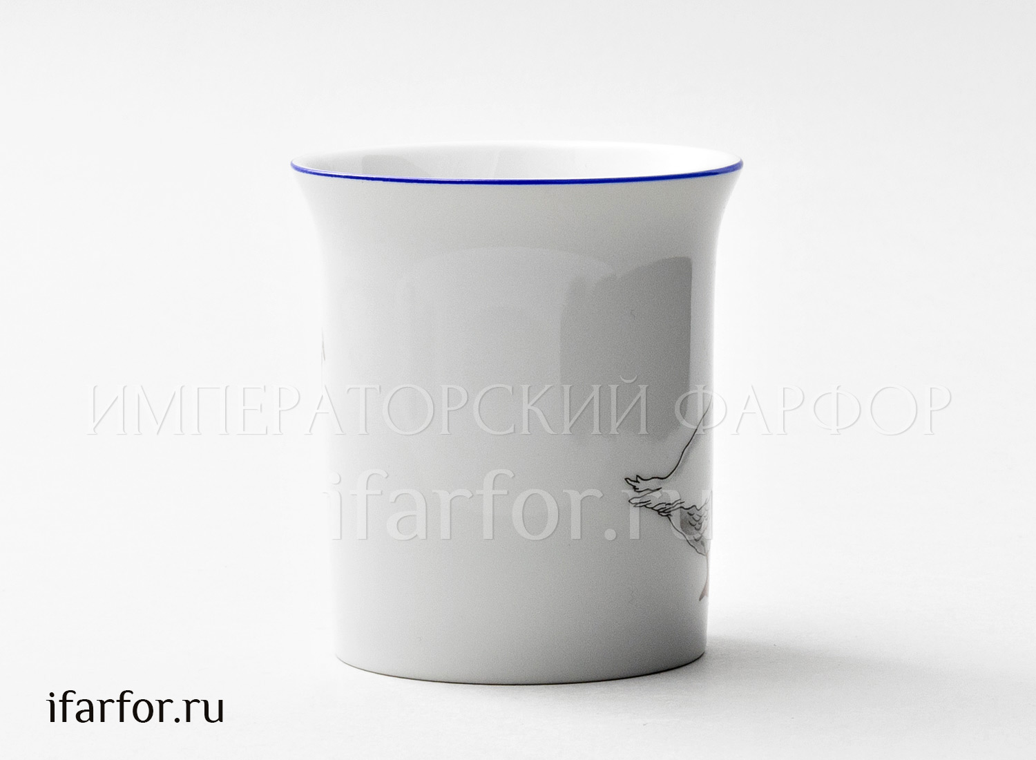 Кружка «Гуси. Один гусь» Форма: Цилиндр. Valec. Фарфор. 300 мл.