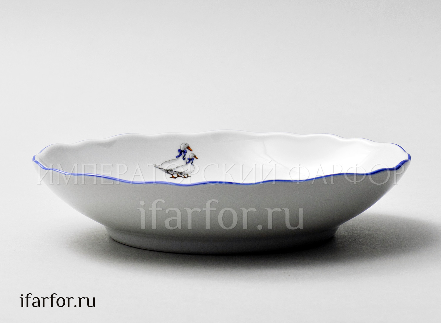 Салатник «Гуси» Форма: DUBI. Фарфор. 200 мм.