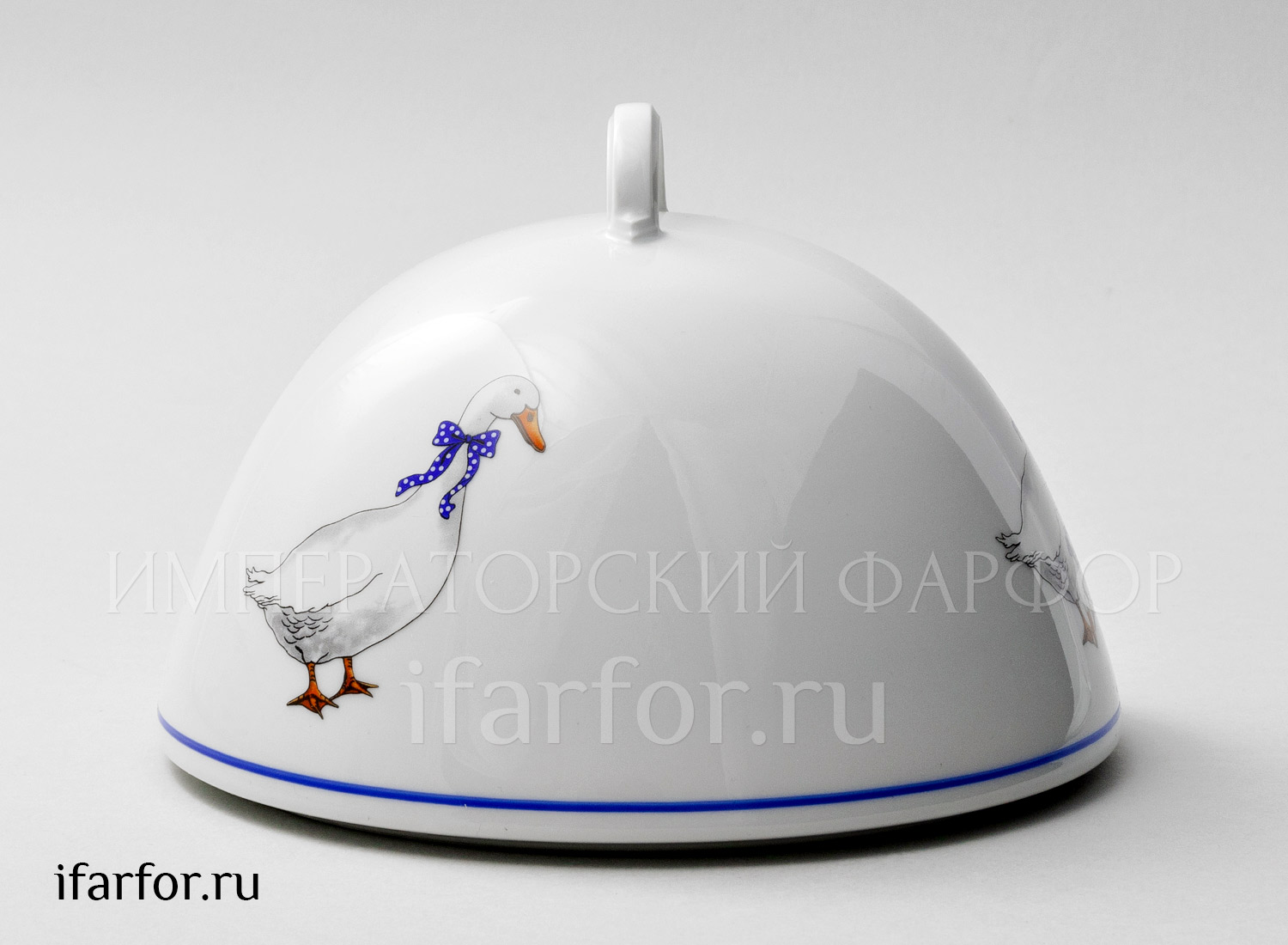 Крышка «Гуси» Форма: DUBI. Фарфор. 200 мм.