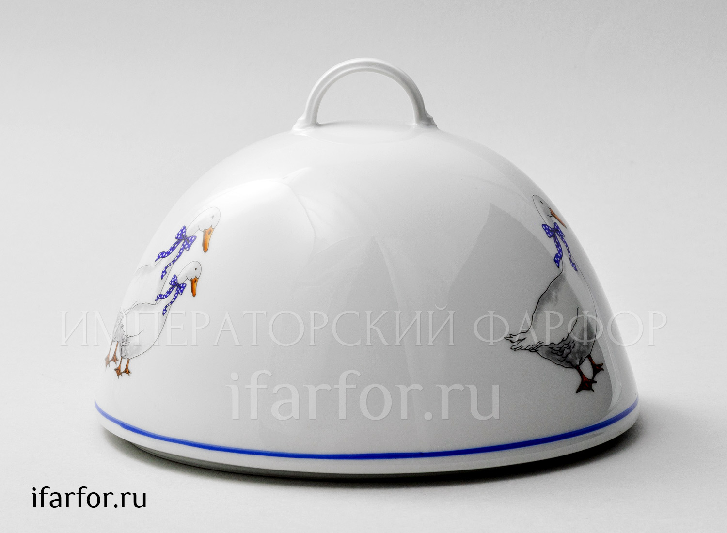 Крышка «Гуси» Форма: DUBI. Фарфор. 200 мм.