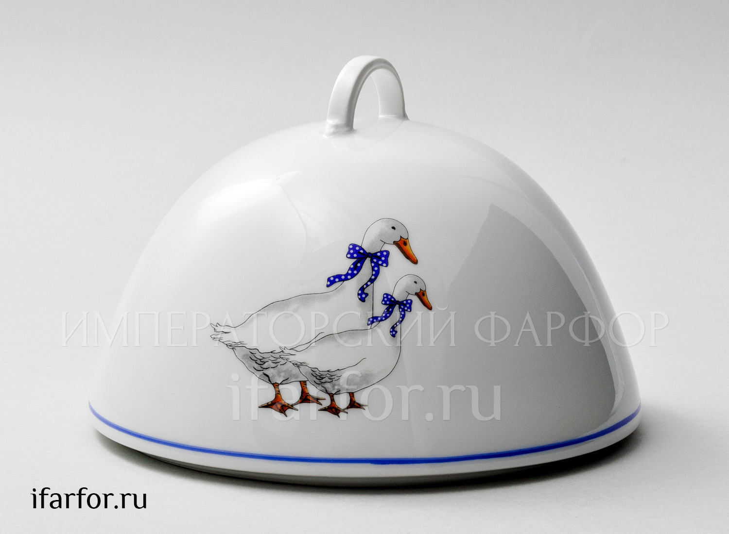 Крышка «Гуси» Форма: DUBI. Фарфор. 200 мм.