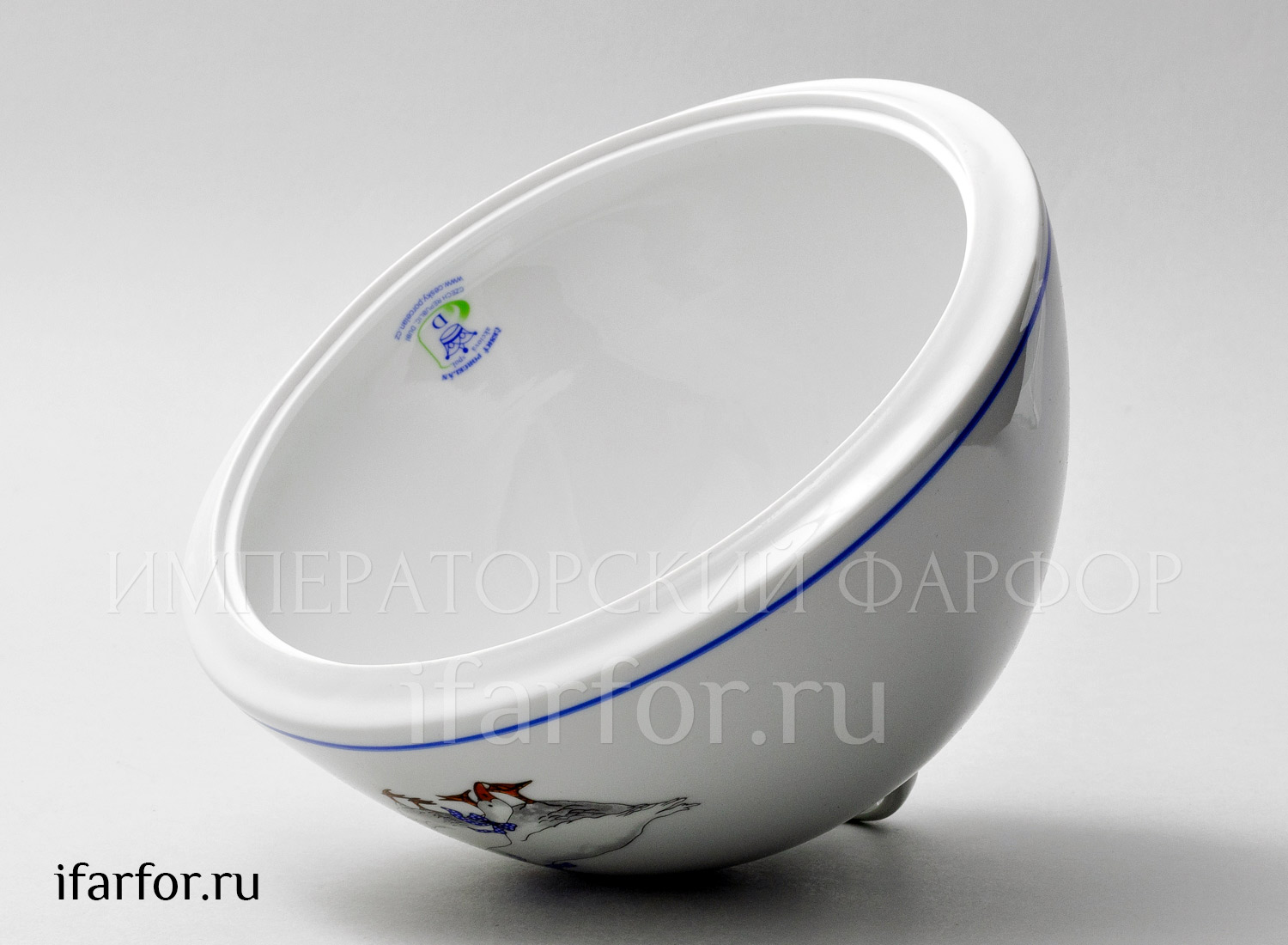 Крышка «Гуси» Форма: DUBI. Фарфор. 200 мм.