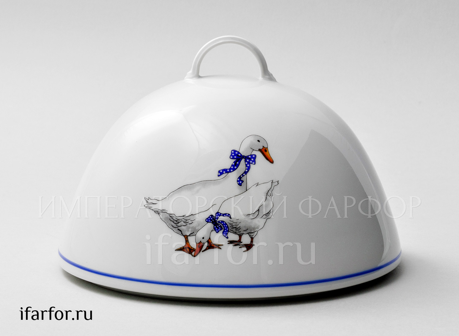Крышка «Гуси» Форма: DUBI. Фарфор. 200 мм.