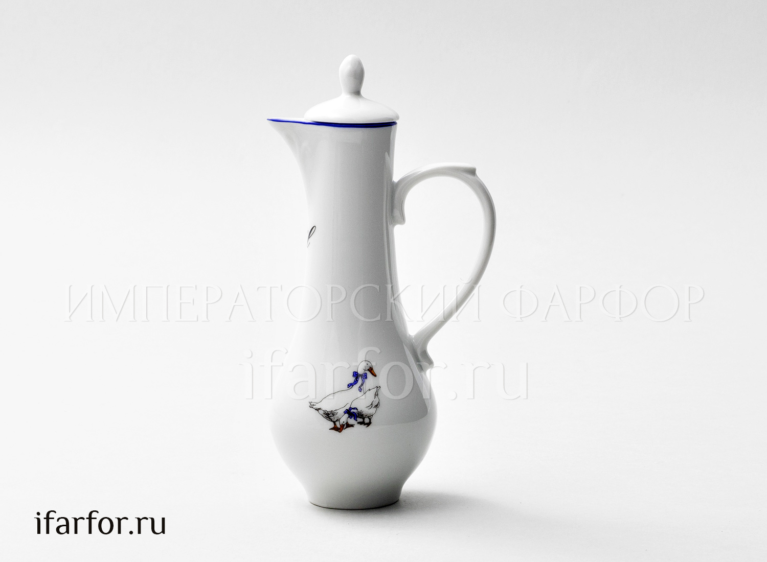 Кувшинчик для масла «Гуси» Форма: DUBI. Фарфор. 160 мм.