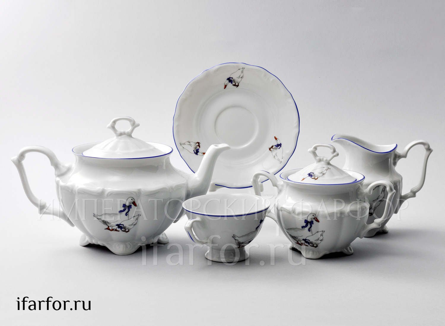 Сервиз чайный «Гуси» 6/15 Форма: Repast. Фарфор