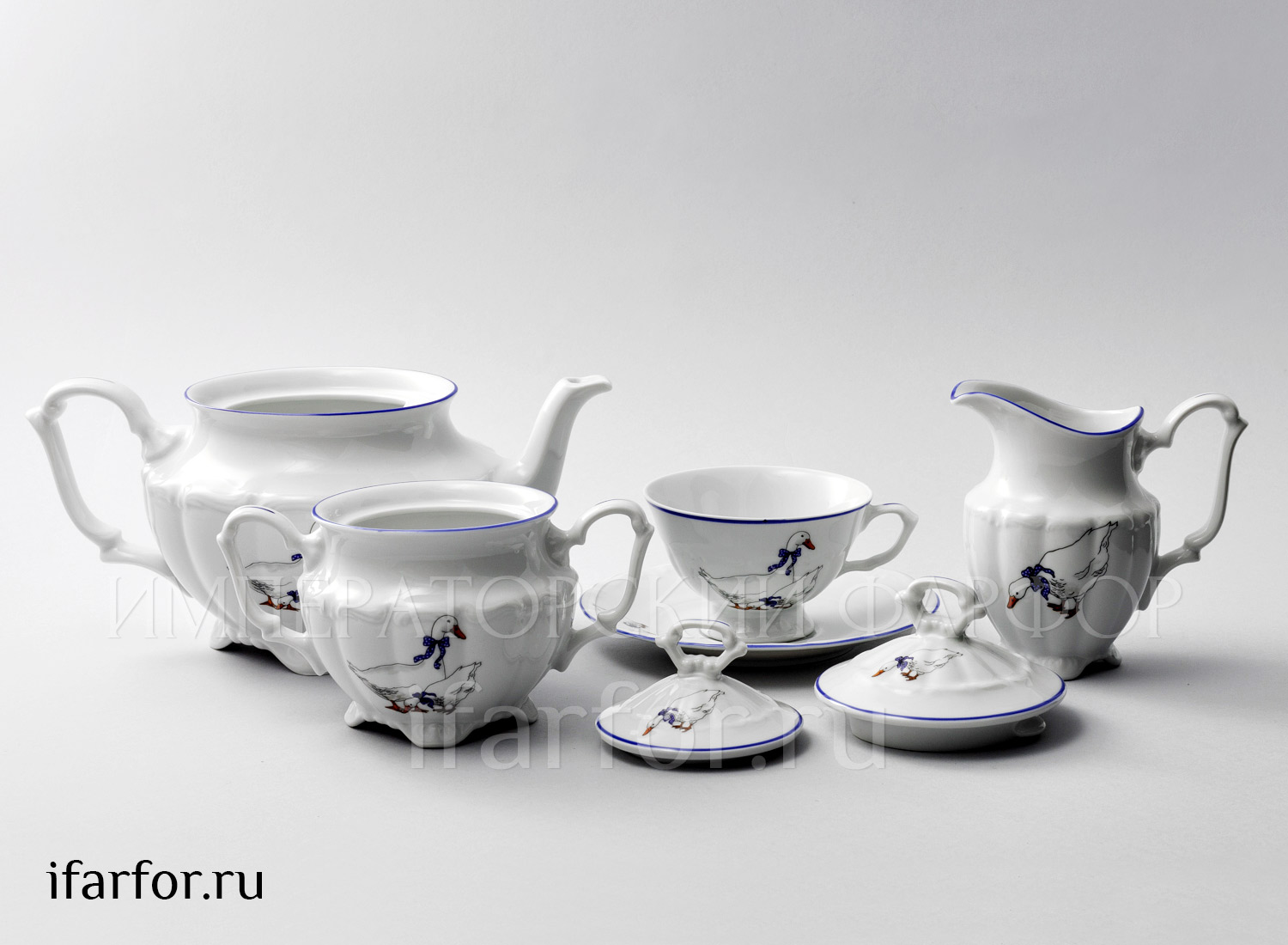 Сервиз чайный «Гуси» 6/15 Форма: Repast. Фарфор