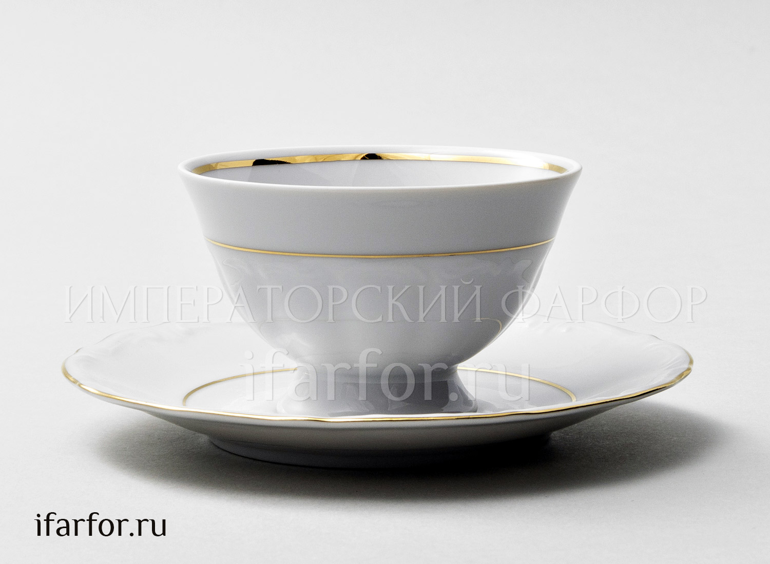 Чашка с блюдцем чайная «Классика» 1/2 Форма: Repast. Фарфор. 200 мл.
