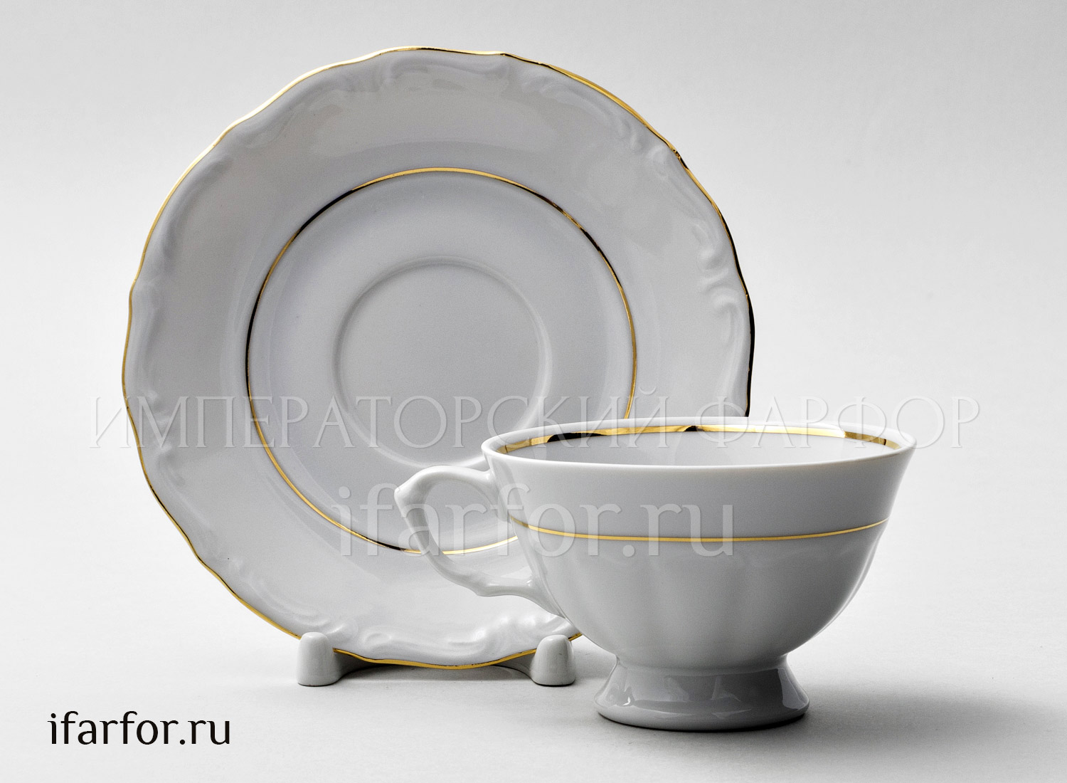 Чашка с блюдцем чайная «Классика» 1/2 Форма: Repast. Фарфор. 200 мл.