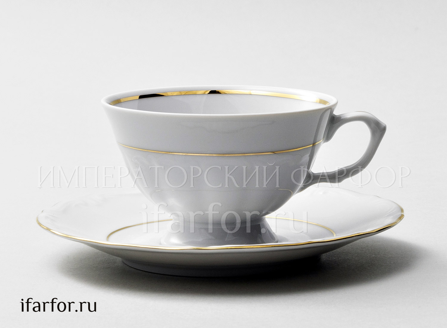 Чашка с блюдцем чайная «Классика» 1/2 Форма: Repast. Фарфор. 200 мл.