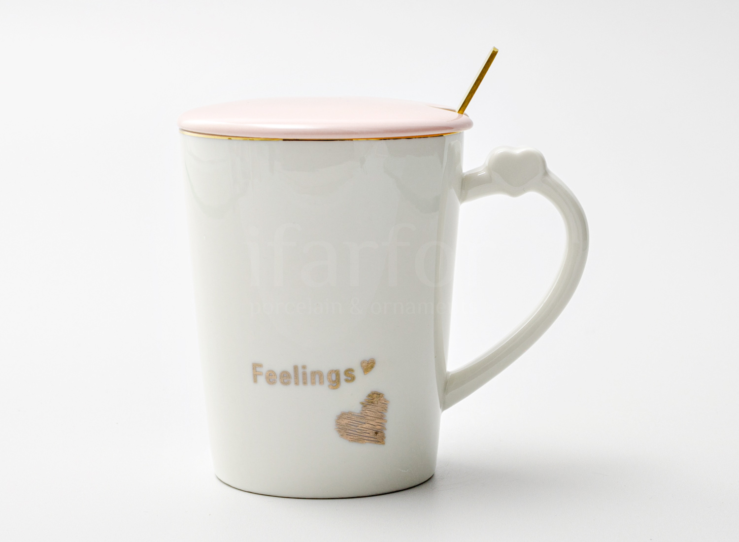 Кружка с крышкой и ложкой второй сорт «Feelings» Форма: Royal Classics. Керамика