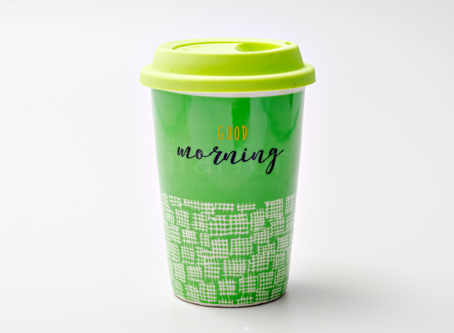 Термокружка «Good Morning» 1/2 Форма: Royal Classics. Фарфор, силиконовая крышка. 127 мм.