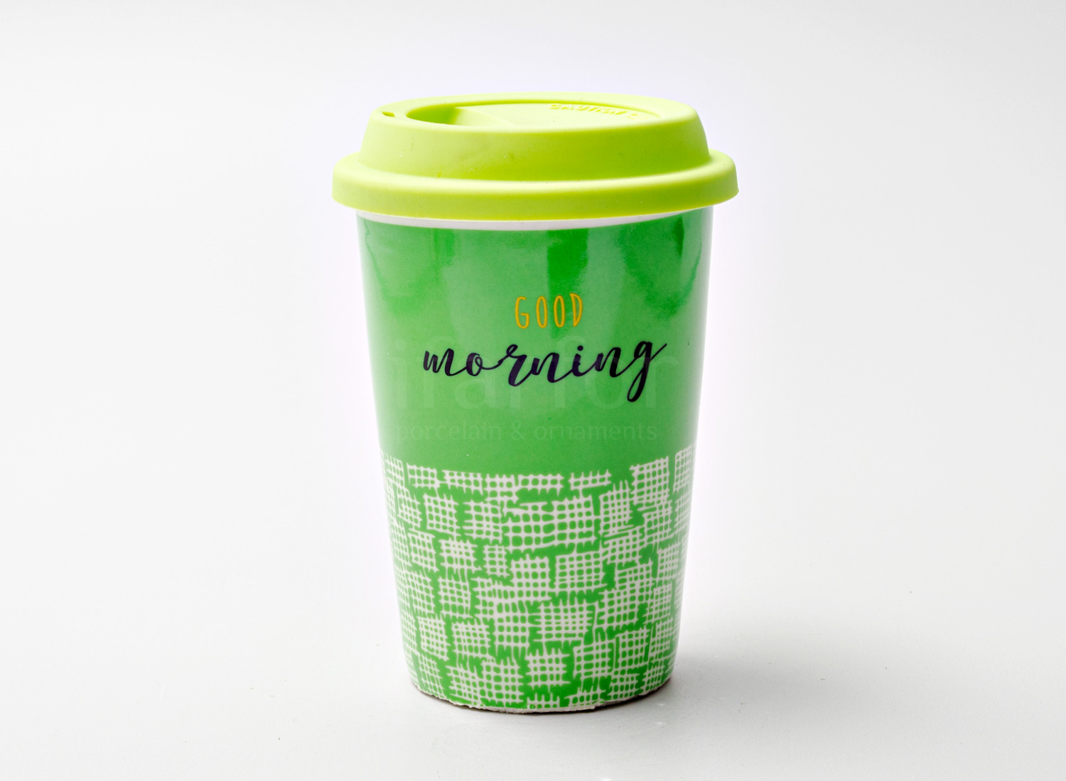 Термокружка «Good Morning» 1/2 Форма: Royal Classics. Фарфор, силиконовая крышка. 127 мм.
