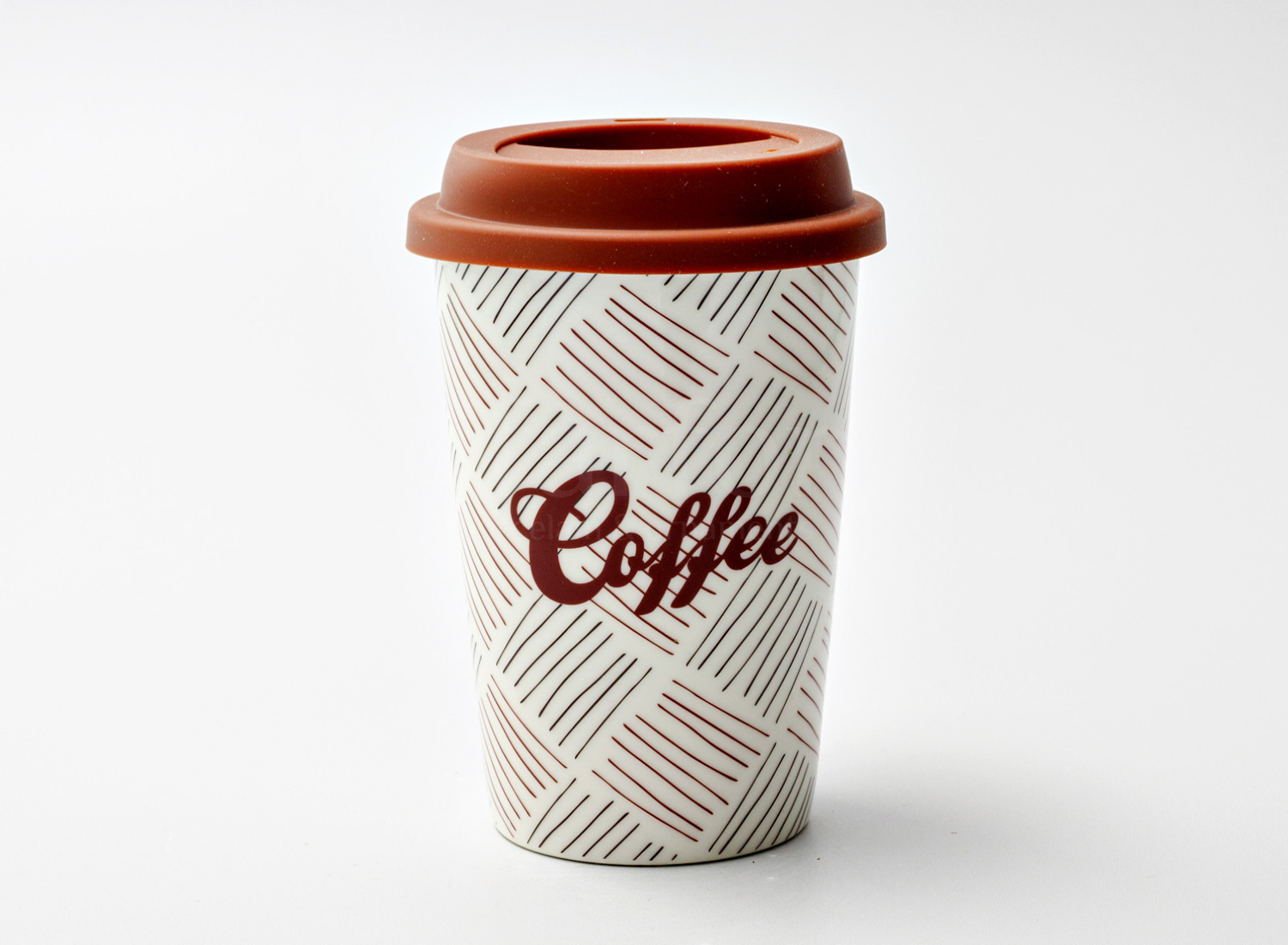 Термокружка «Coffee» 1/2 Форма: Royal Classics. Фарфор, силиконовая крышка