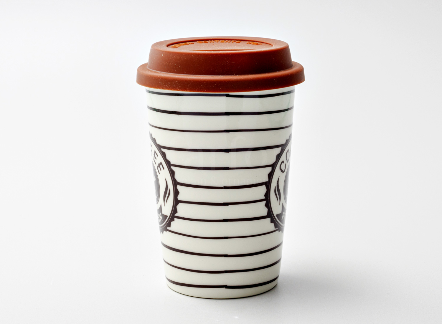 Термокружка «Coffee fresh» 1/2 Форма: Royal Classics. Фарфор, силиконовая крышка