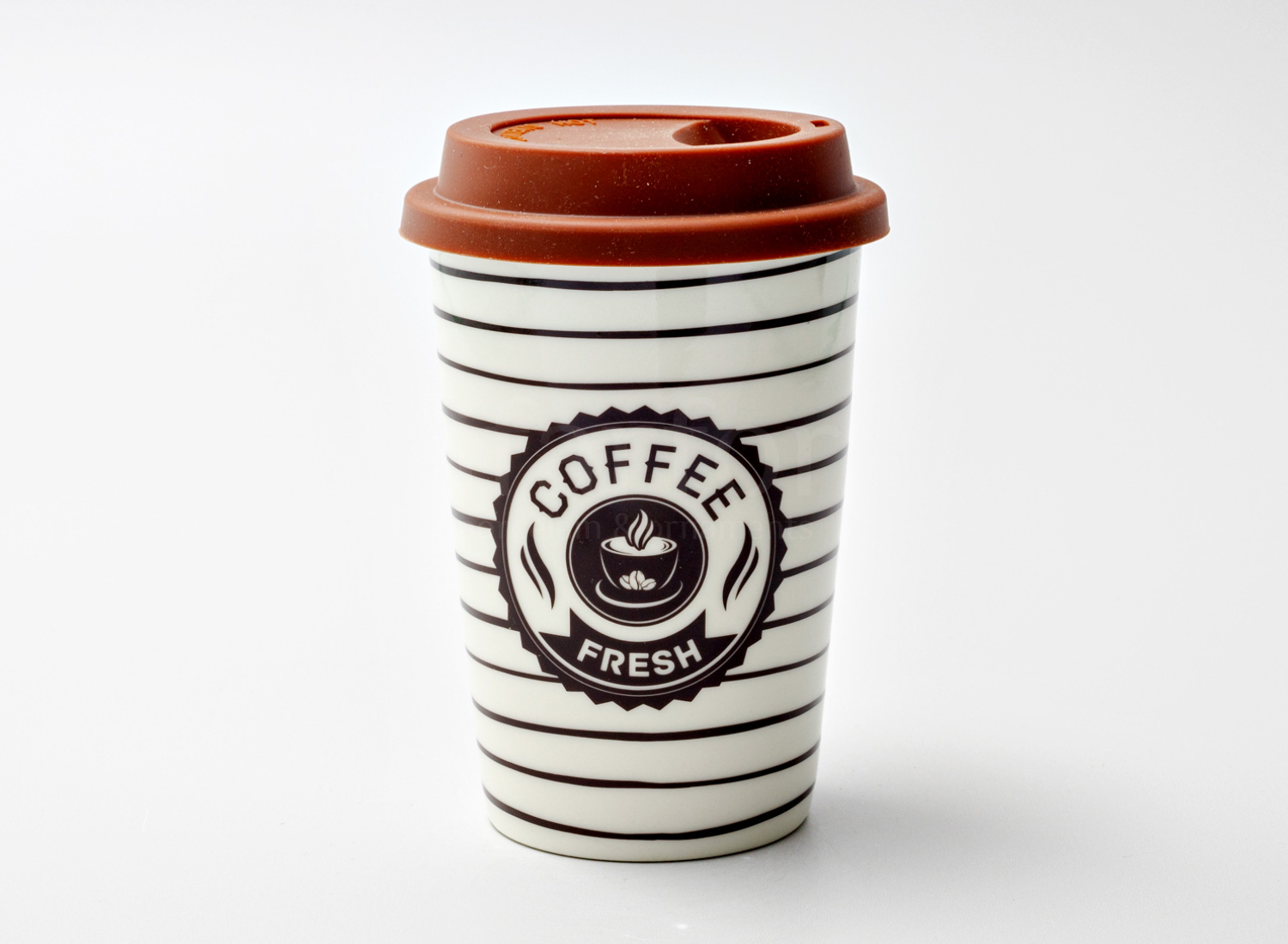 Термокружка «Coffee fresh» 1/2 Форма: Royal Classics. Фарфор, силиконовая крышка