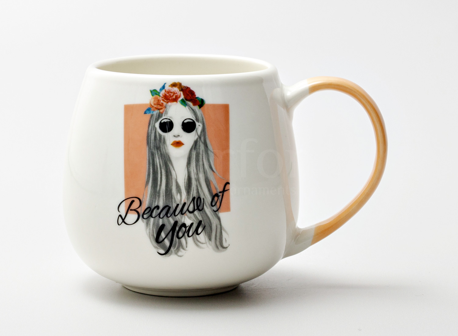 Кружка «BECAUSE OF YOU» Форма: Royal Classics. Керамика. 400 мл.