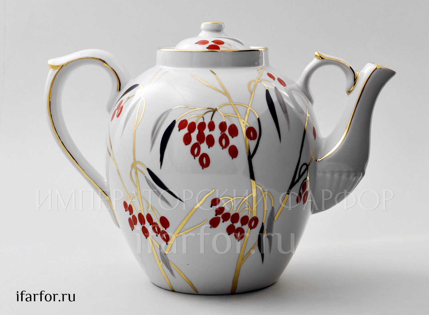 Чайник доливной «Кизил» Форма: Русский. Твердый фарфор. 4500 мл.