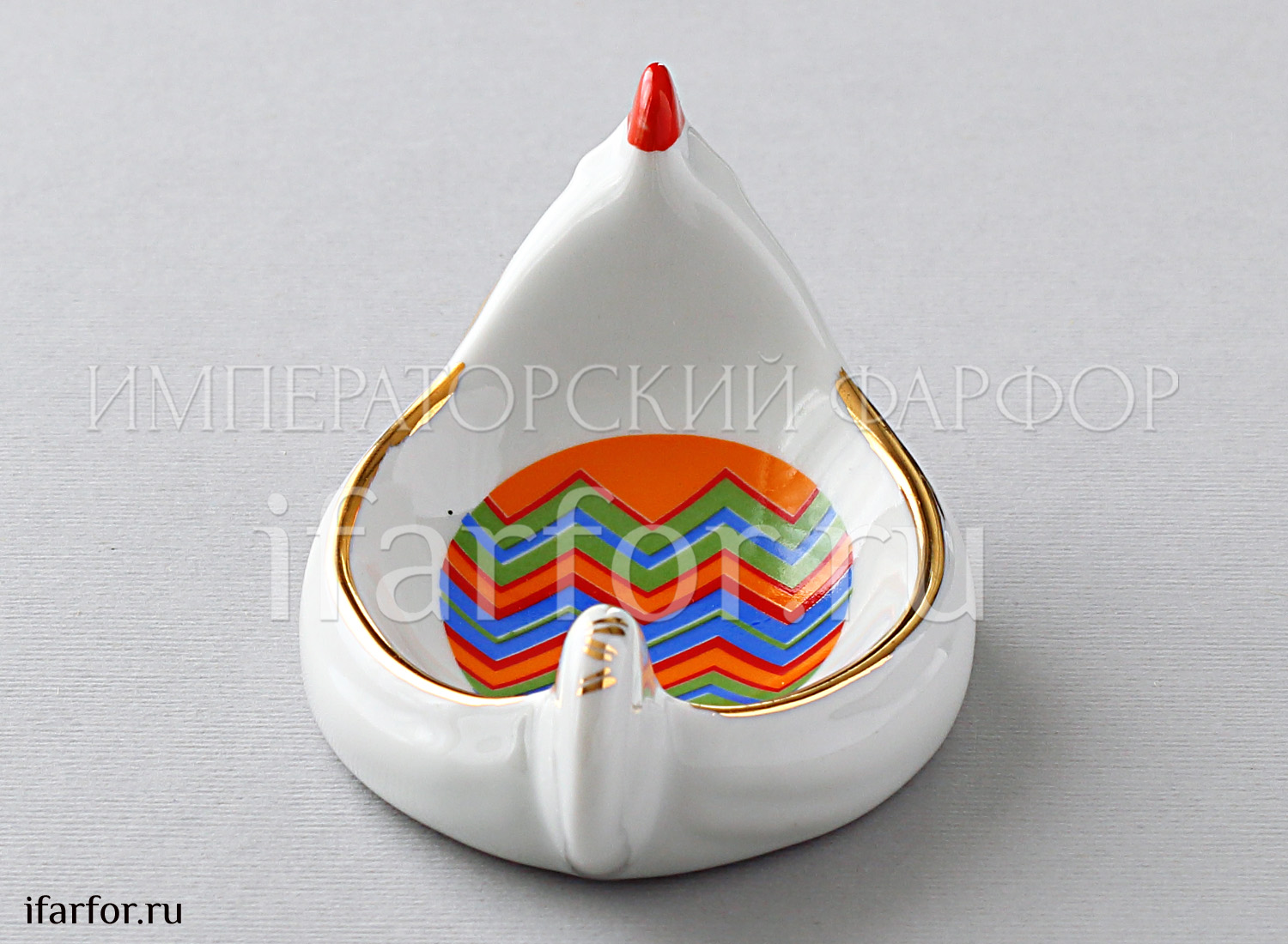 Подставка для яйца пасхальная «Подворье. Зигзаг» Твердый фарфор. 105 x 65 x 50 мм.