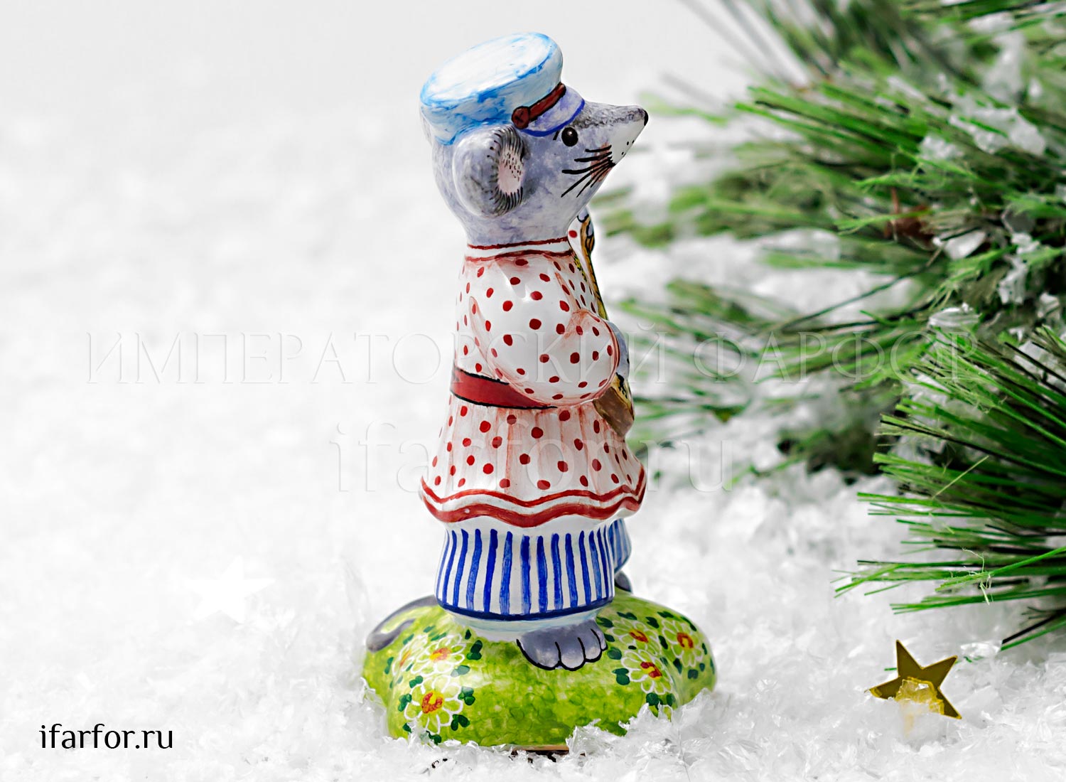 Скульптура «Мышь мальчик» Форма: Мышь мальчик. Майолика. 60 x 55 x 110 мм.