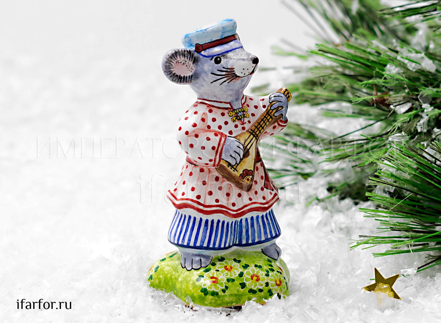 Скульптура «Мышь мальчик» Форма: Мышь мальчик. Майолика. 60 x 55 x 110 мм.