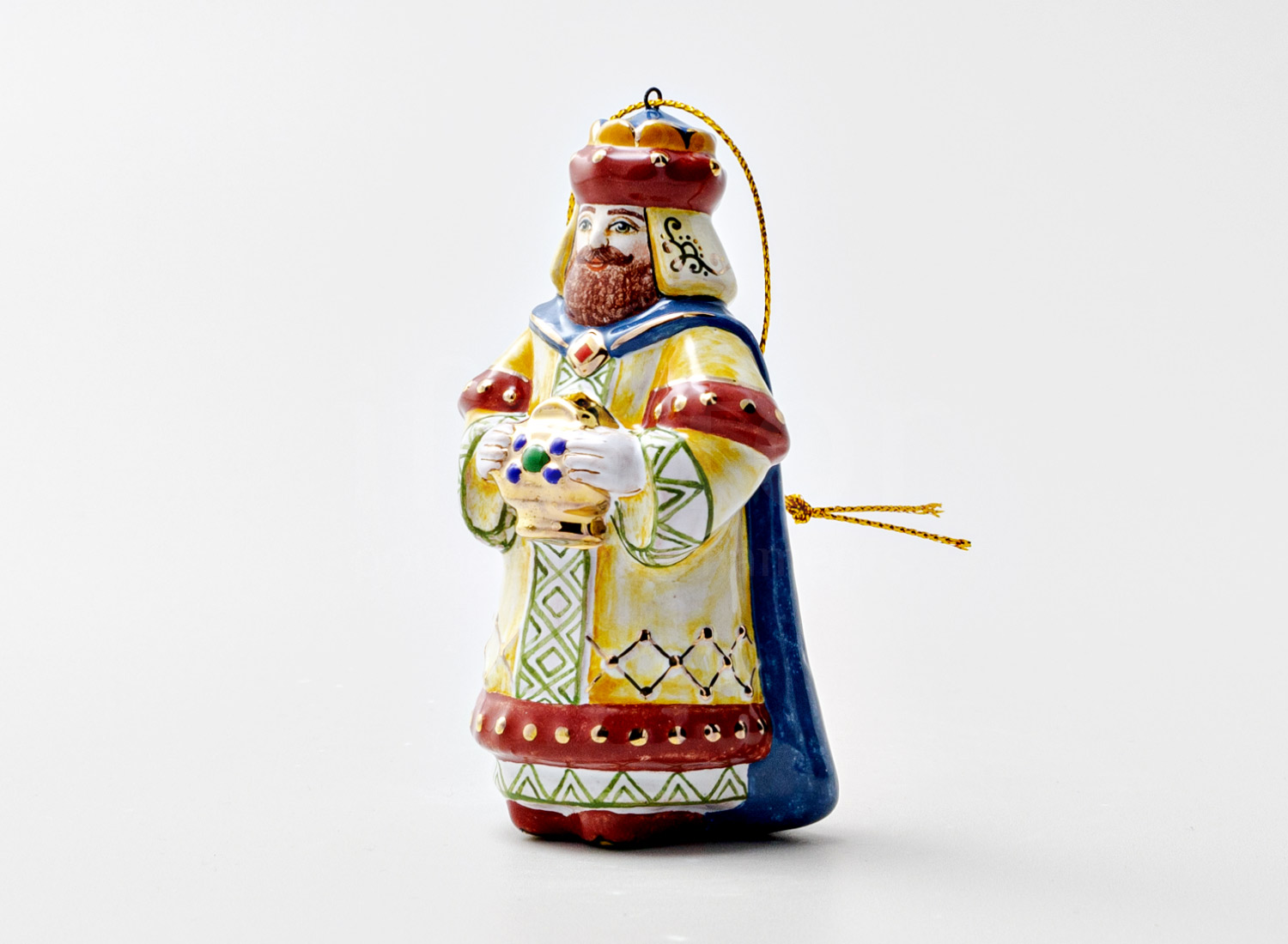 Елочная игрушка «Волхв Мельхиор» Форма: Волхв Мельхиор. Майолика. 54 x 95 мм.
