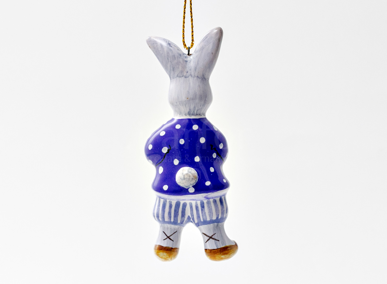 Елочная игрушка «Заяц» Форма: Заяц. Майолика. 33 x 87 мм.