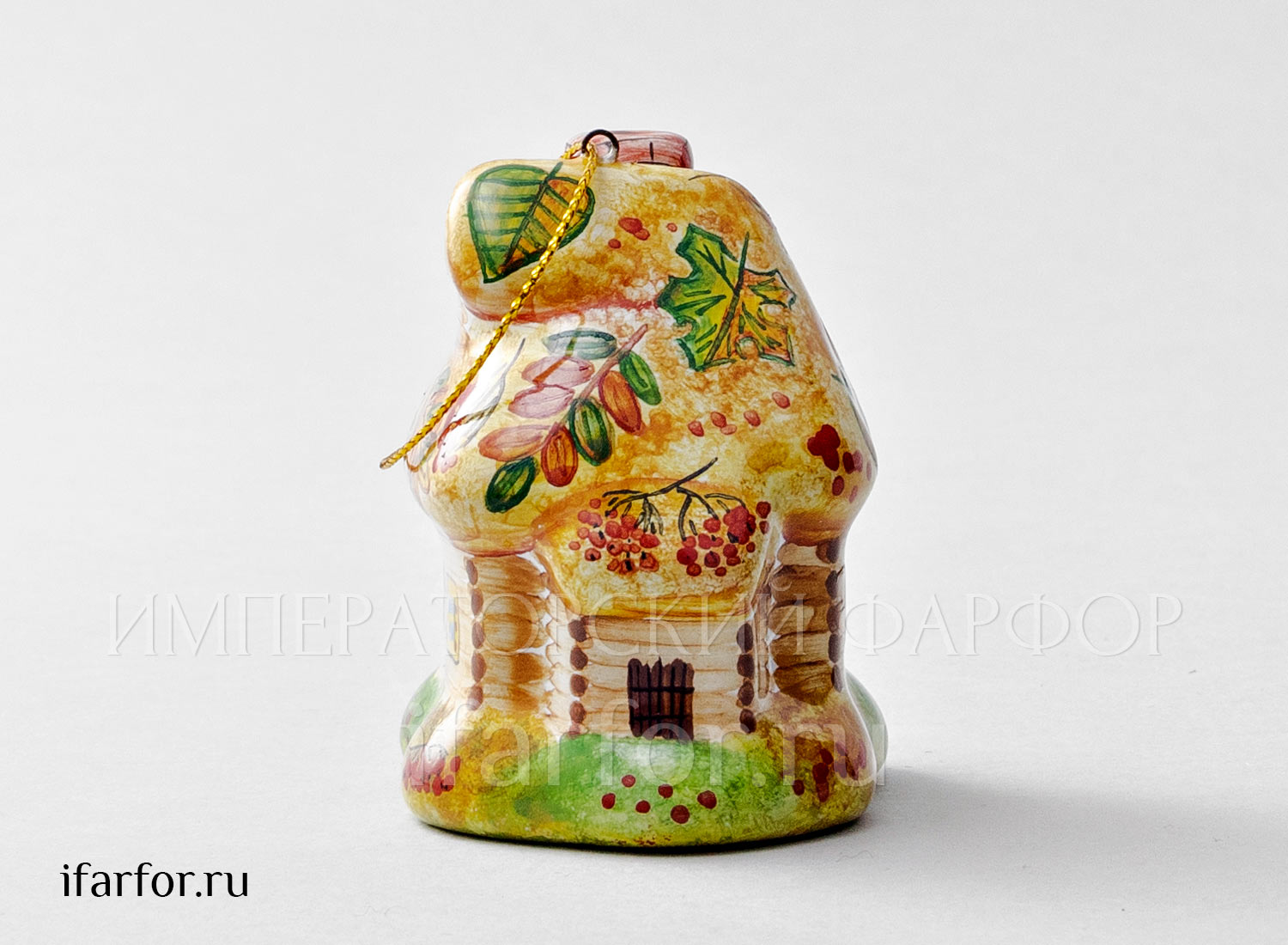 Елочная игрушка «Избушка» Форма: Избушка. Майолика. 55 x 65 мм.