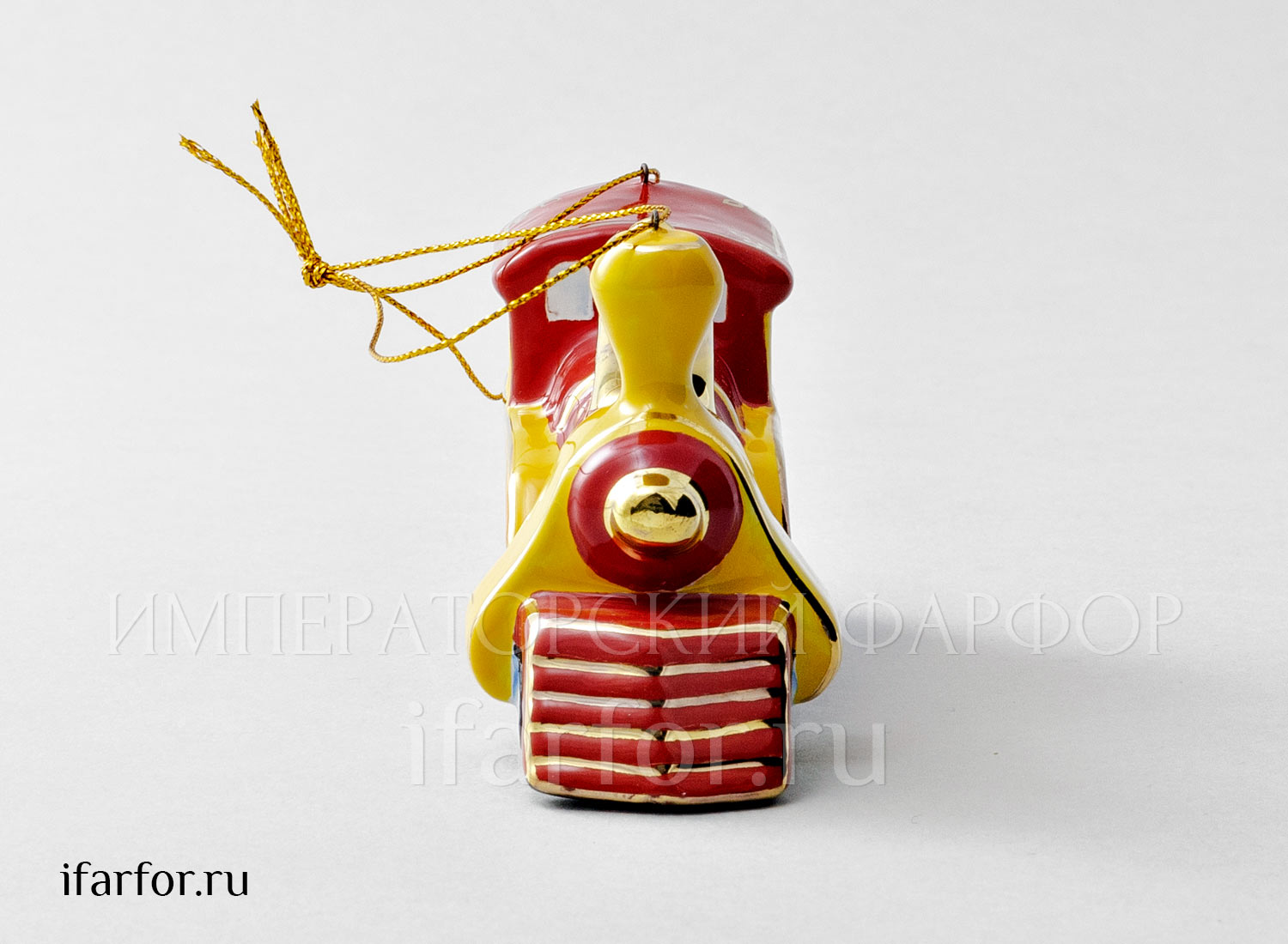 Елочная игрушка «Паровозик» Форма: Паровозик. Майолика. 120 x 70 мм.