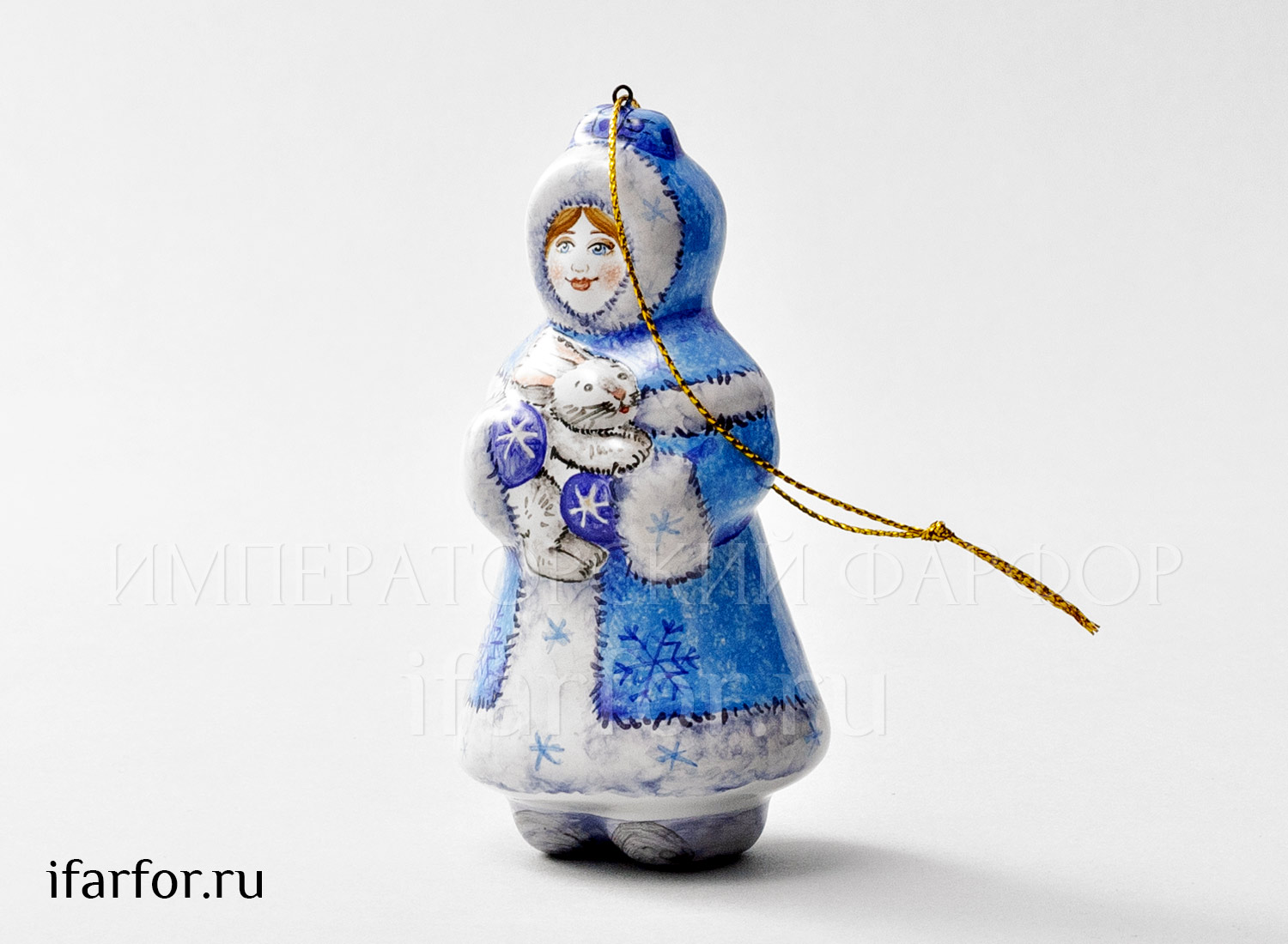 Елочная игрушка «Снегурочка» Форма: Снегурочка. Майолика. 45 x 53 x 102 мм.