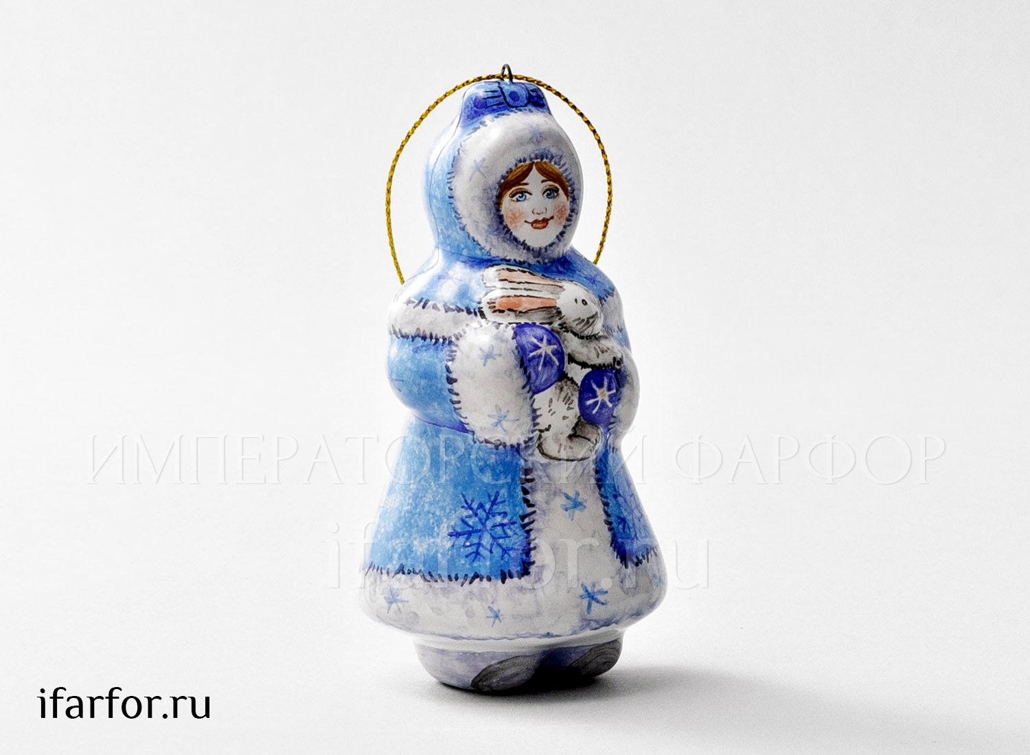 Елочная игрушка «Снегурочка» Форма: Снегурочка. Майолика. 45 x 53 x 102 мм.