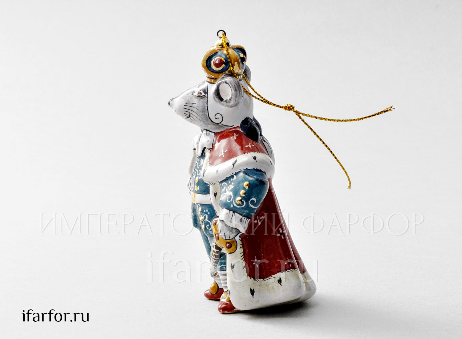 Елочная игрушка «Мышиный король» Форма: Мышиный король. Майолика. 70 x 110 мм.