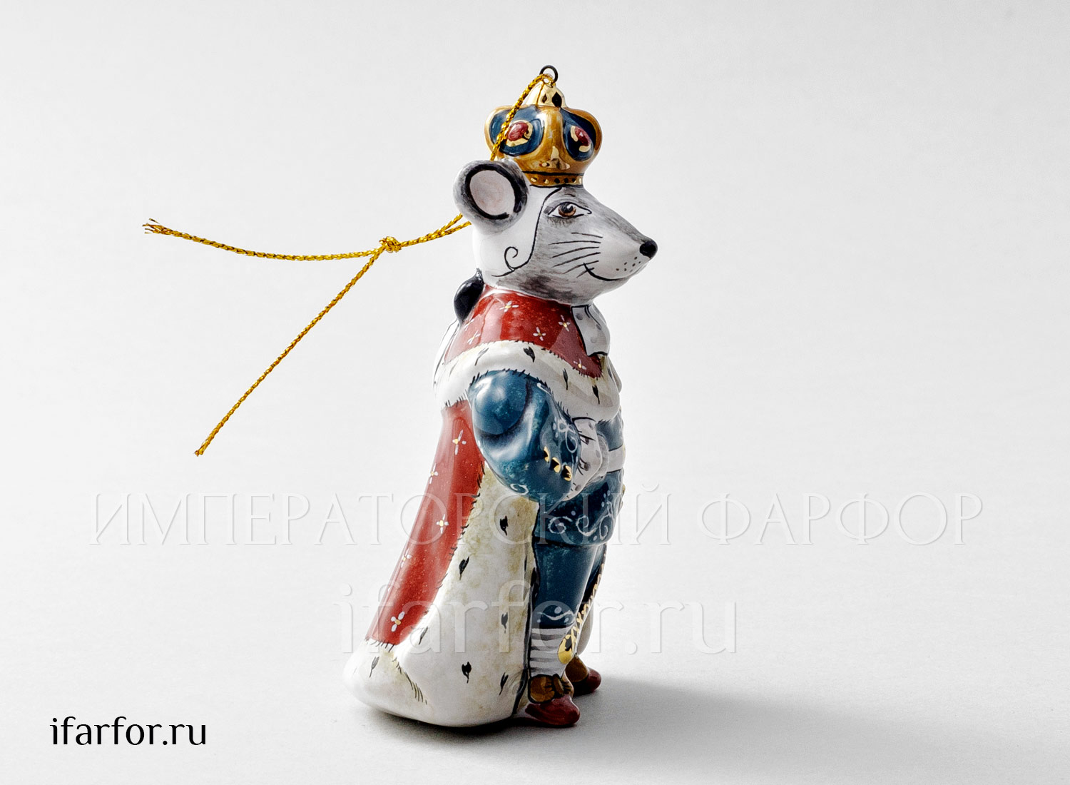 Елочная игрушка «Мышиный король» Форма: Мышиный король. Майолика. 70 x 110 мм.