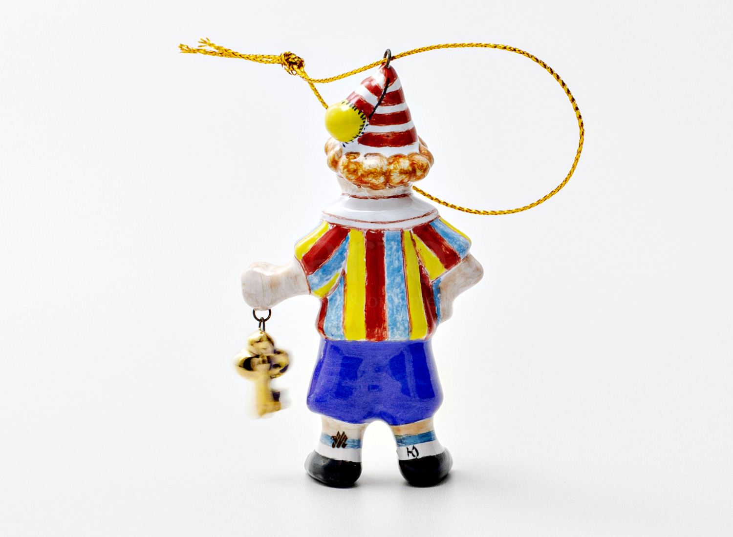 Елочная игрушка «Золотой ключик. Буратино с ключиком» Майолика. 45 x 90 мм.